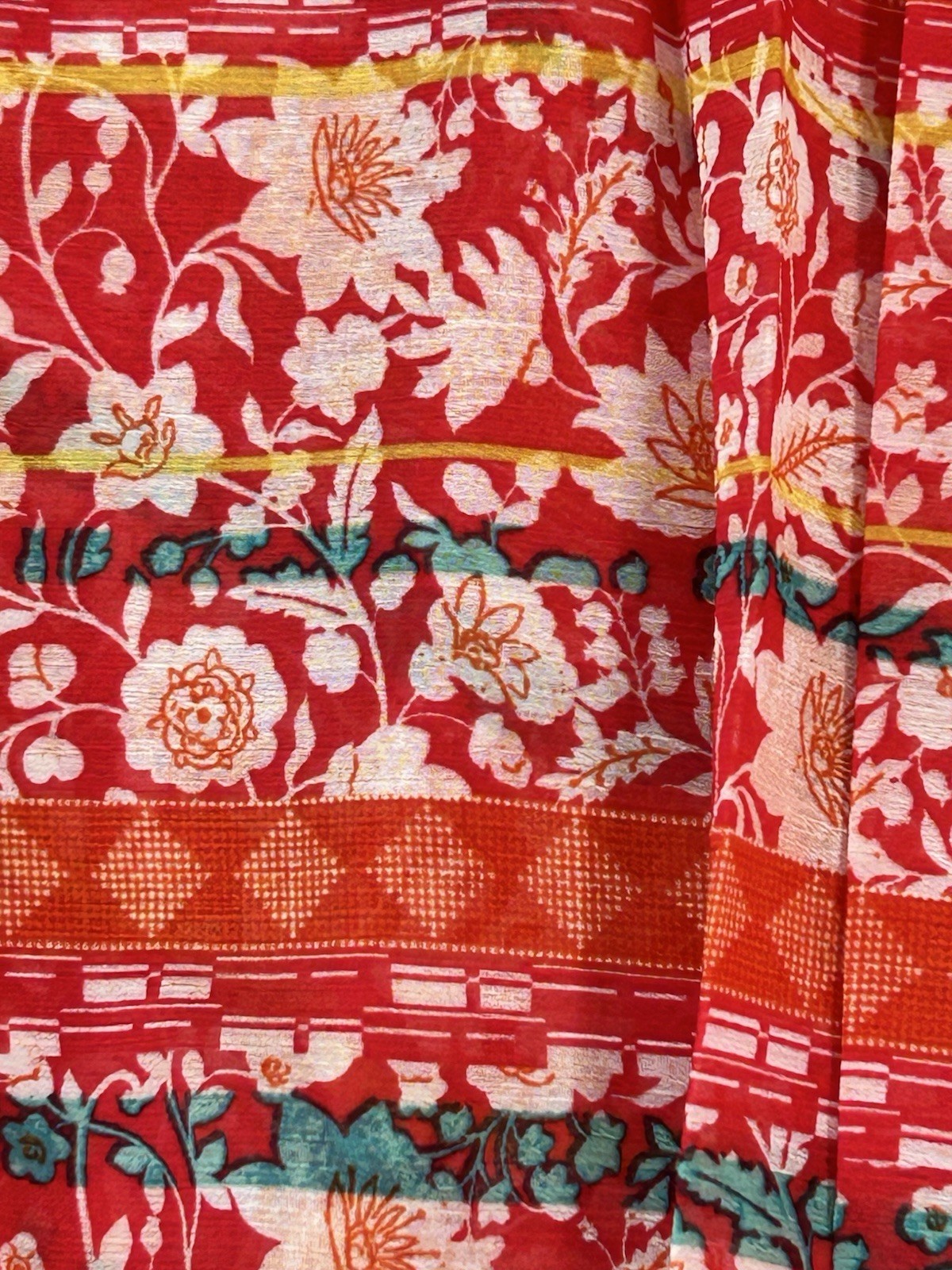 NWT B. Wear Chiffon 3/4 Cold Shoulder Tie Front Pleated Blouse, Orange, Size 3X
