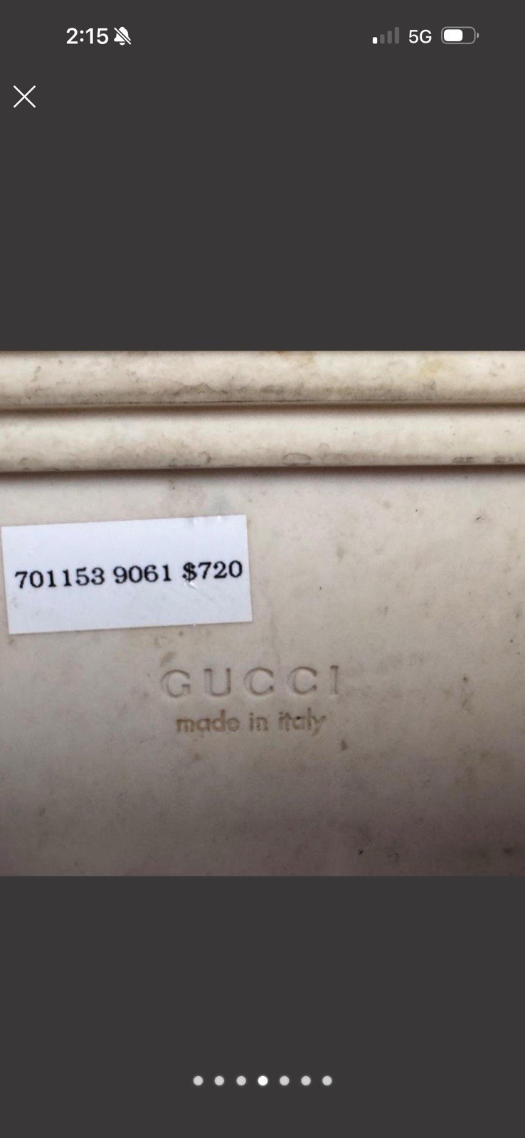 Gucci Womens Logo Platform Slingback Sandals Leather White/Beige Buckle 7