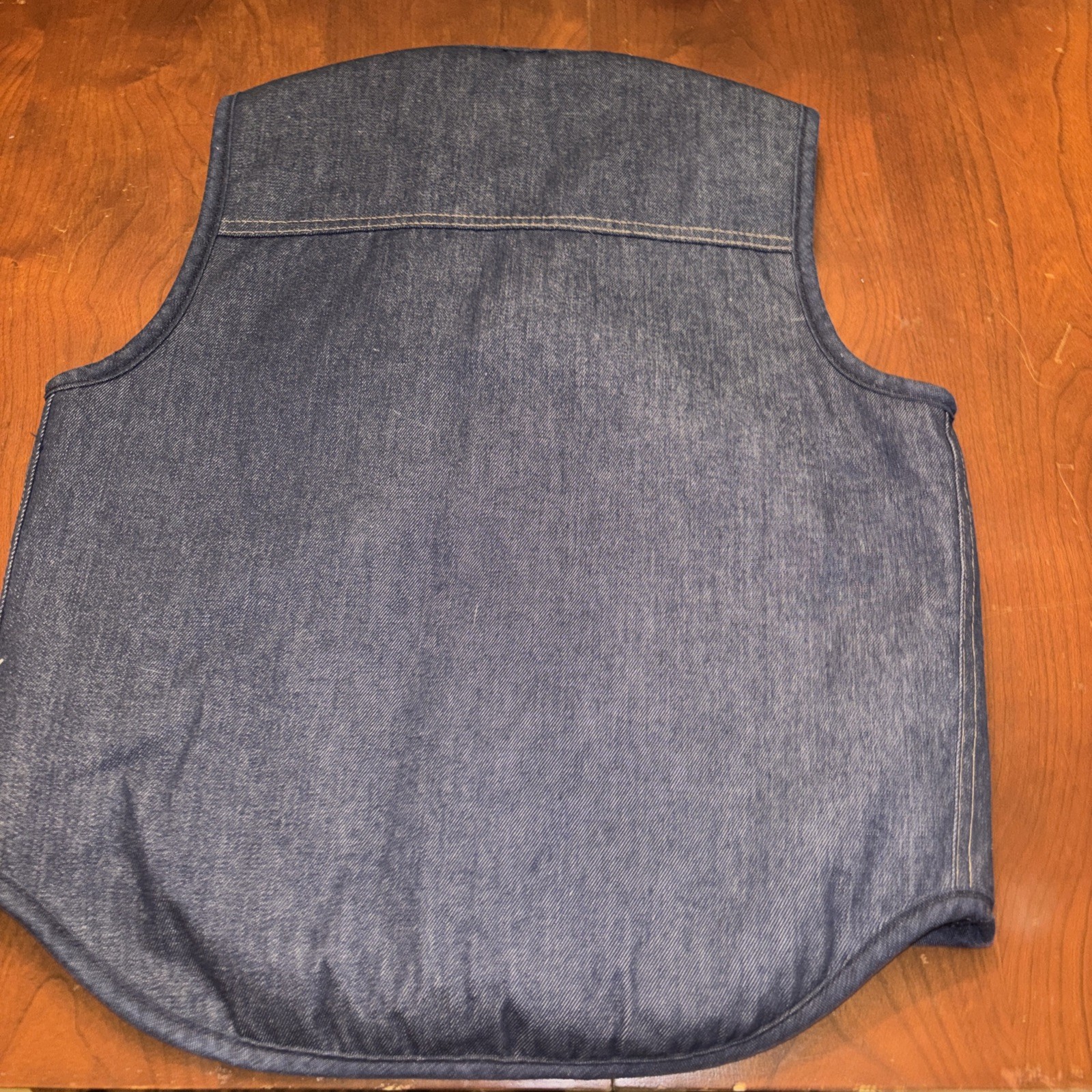 Sears Western Wear Denim Vest Mens Blue Size M Sherpa Lined Dark Wash Vintage