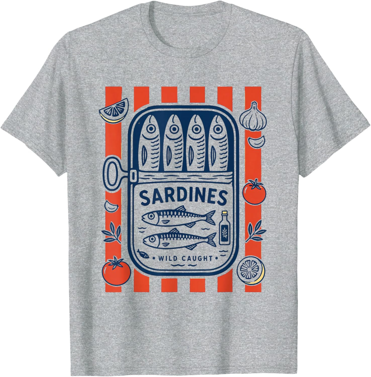 Vintage Sardine Tinned Fish Retro Coastal Sardine T-Shirt