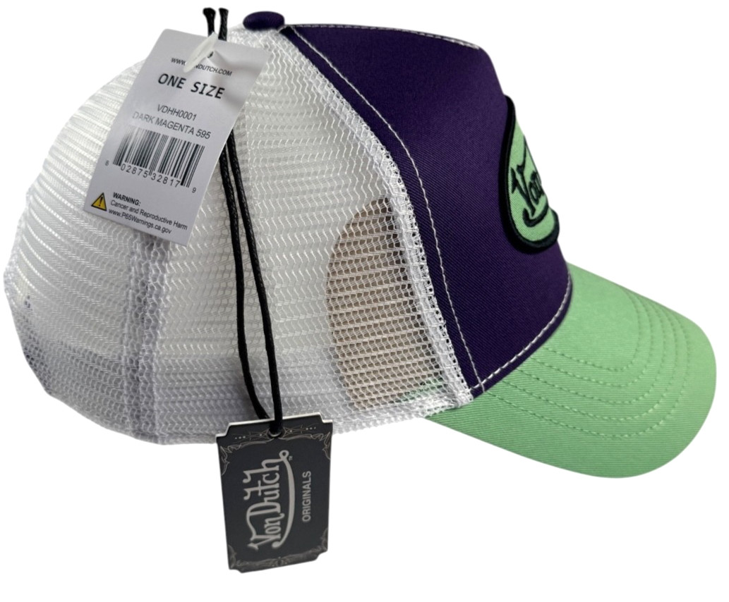 Von Dutch Hat (DARK MAGENTA) Mesh Snapback Trucker One Size BRAND NEW W/ TAGS!