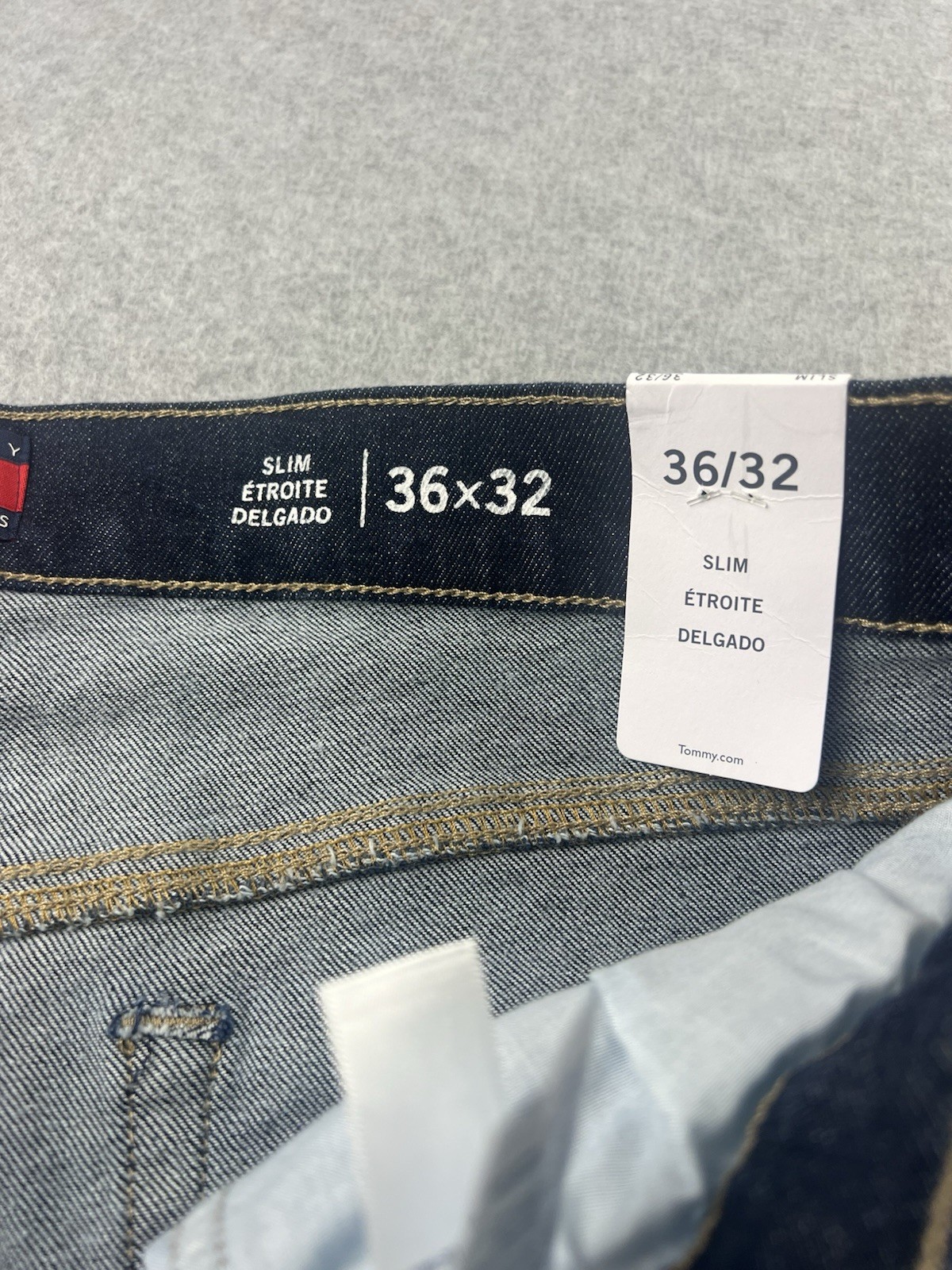 Tommy Hilfiger Men’s Delgado Slim Straight Jeans W36 L32 Stretch Dark Blue NWT