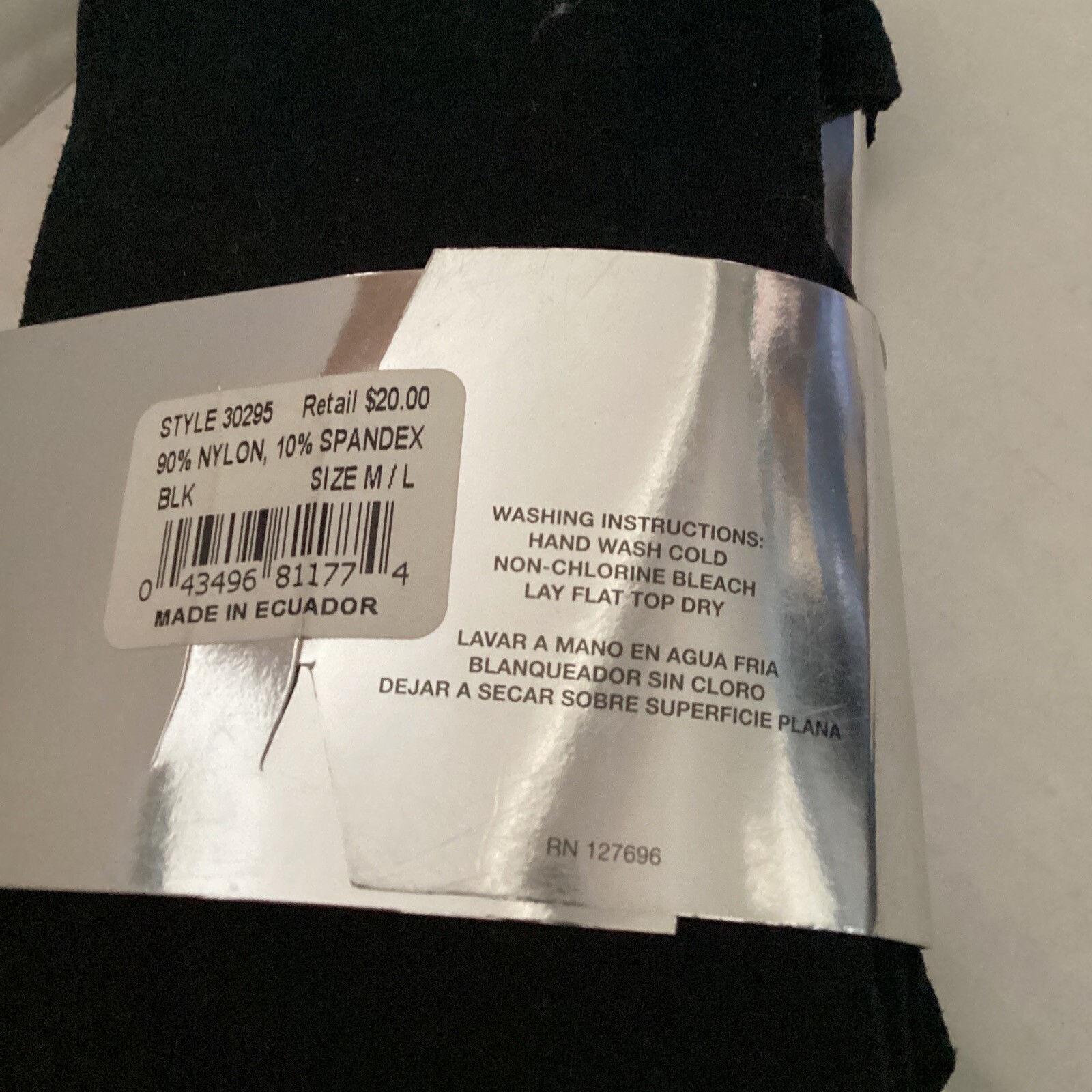 NWT Ellen Tracy Legwear 2 Pair Tights Black Black 90% Nylon 10% Spandex M/L NEW