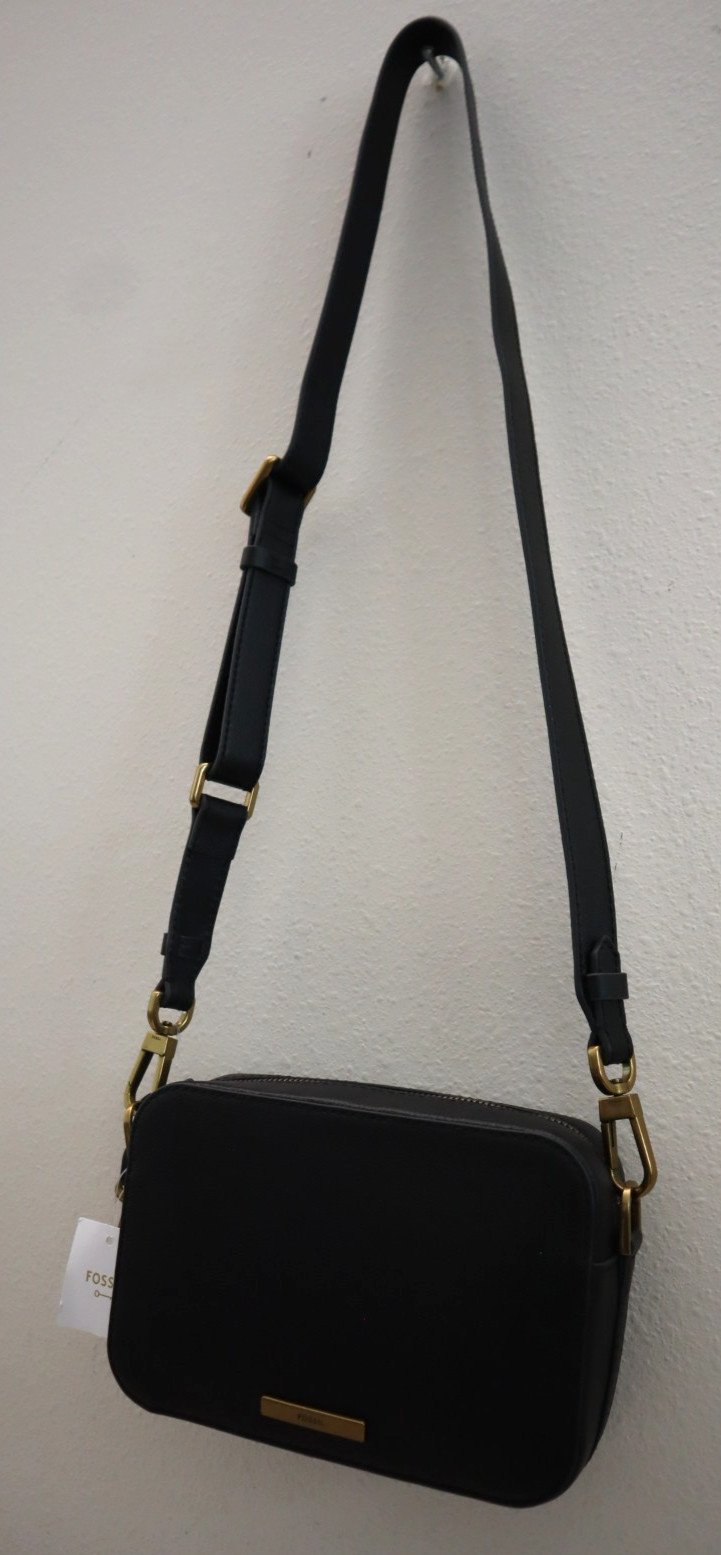 Fossil SHB3125001 Women’s Black Pebble Bryce Leather Small Crossbody Bag $180