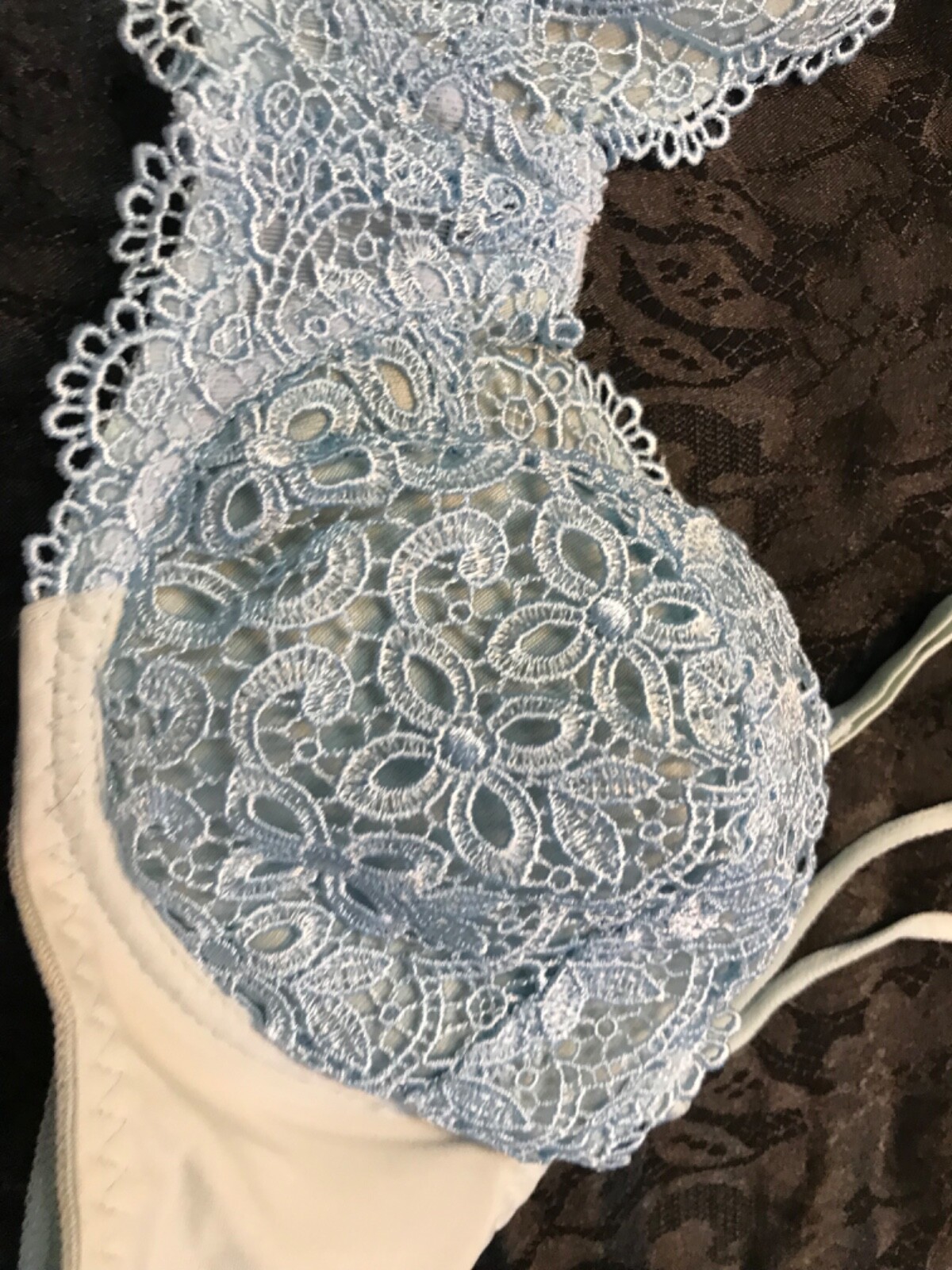 Bra Unbrandedd Size us 34b it2b eu75b underwired unpaded blue white