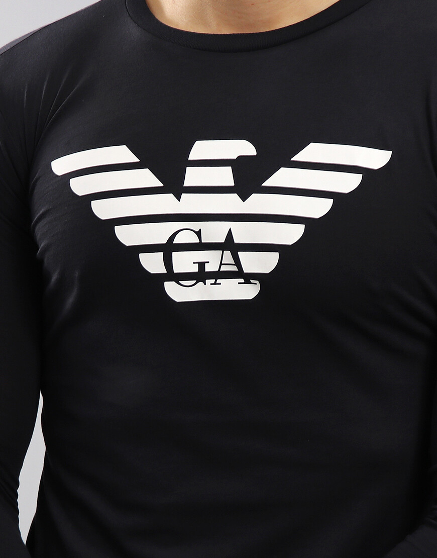 Emporio Armani Mens black long sleeve cotton T-Shirt Size S*M*L*XL*XXL