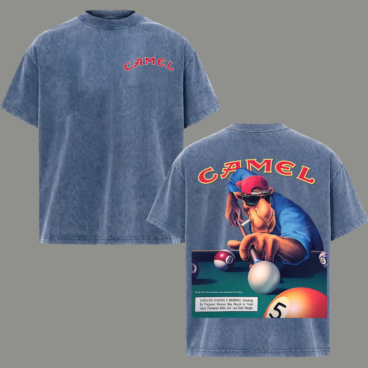 Vintage Camel Joe Billiards Acid Washed T-Shirt Graphic Tee Men’s Clothing