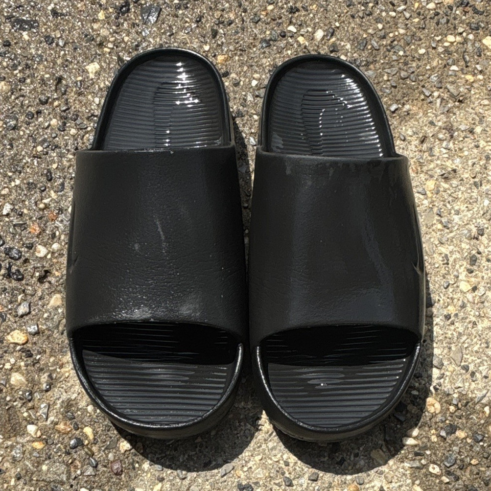 Nike Men’s Black Slide Sandals Slip-On Synthetic Logo US 11 M