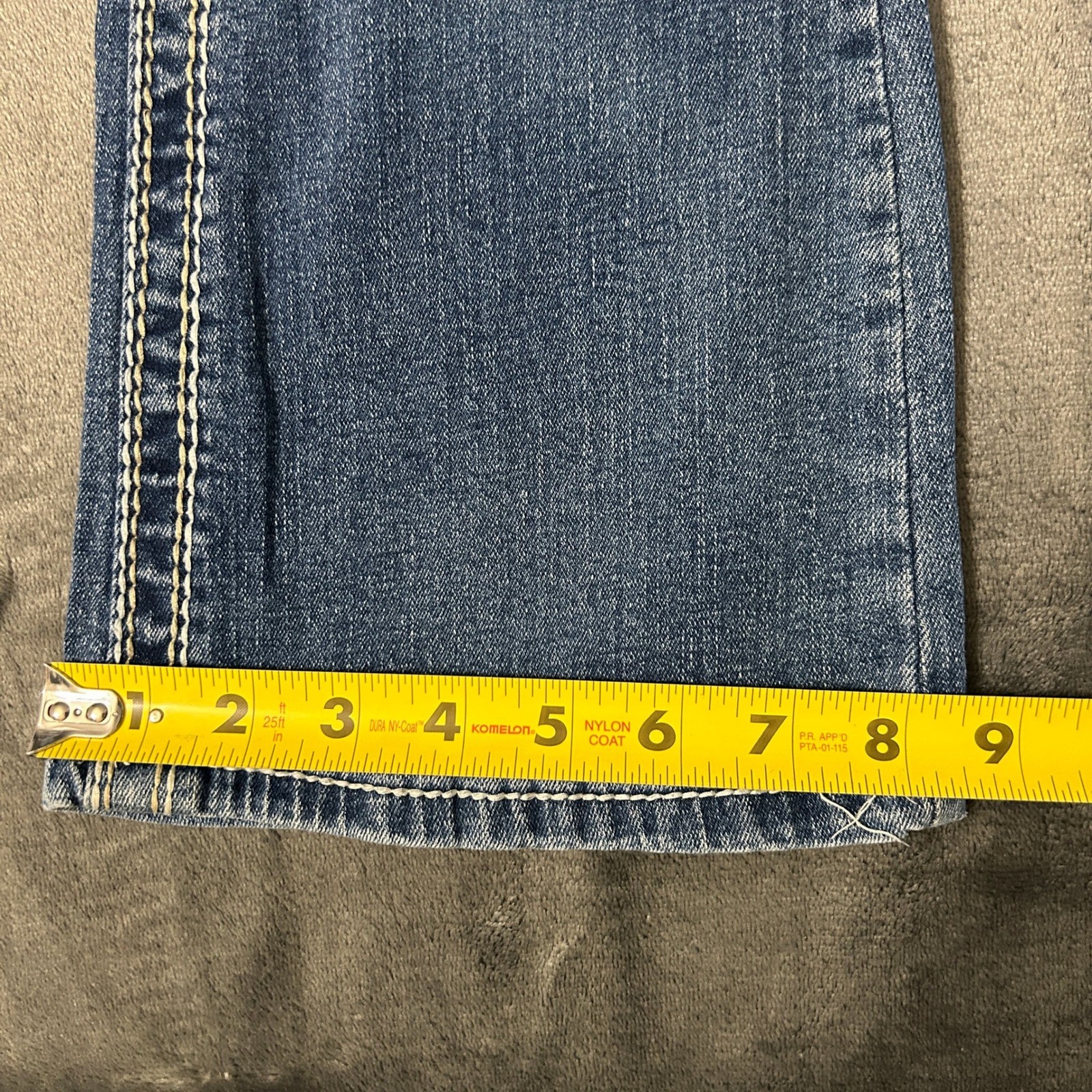 Amethyst Jeans Womens 1 Bootcut Low Rise Flare Distressed Contrast Stitch 28×29