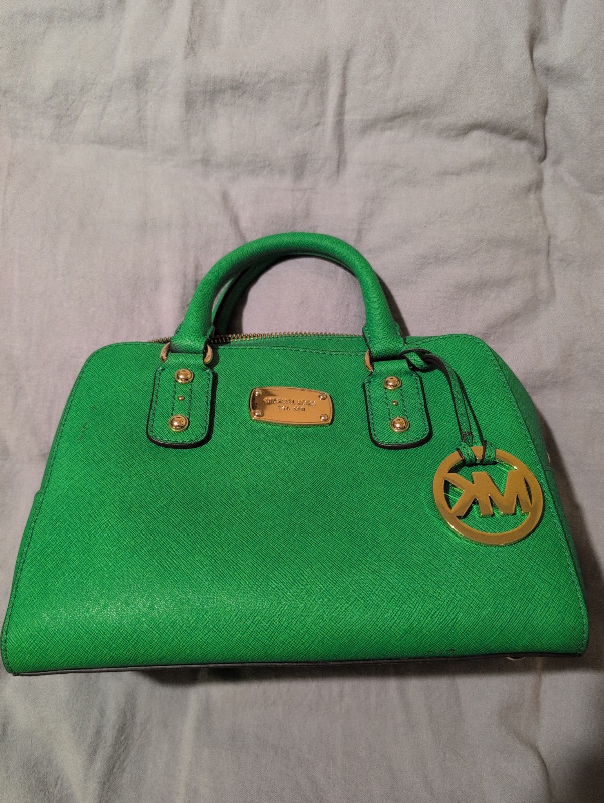 Michael Kors Green Medium Leather Crossbody Handbag