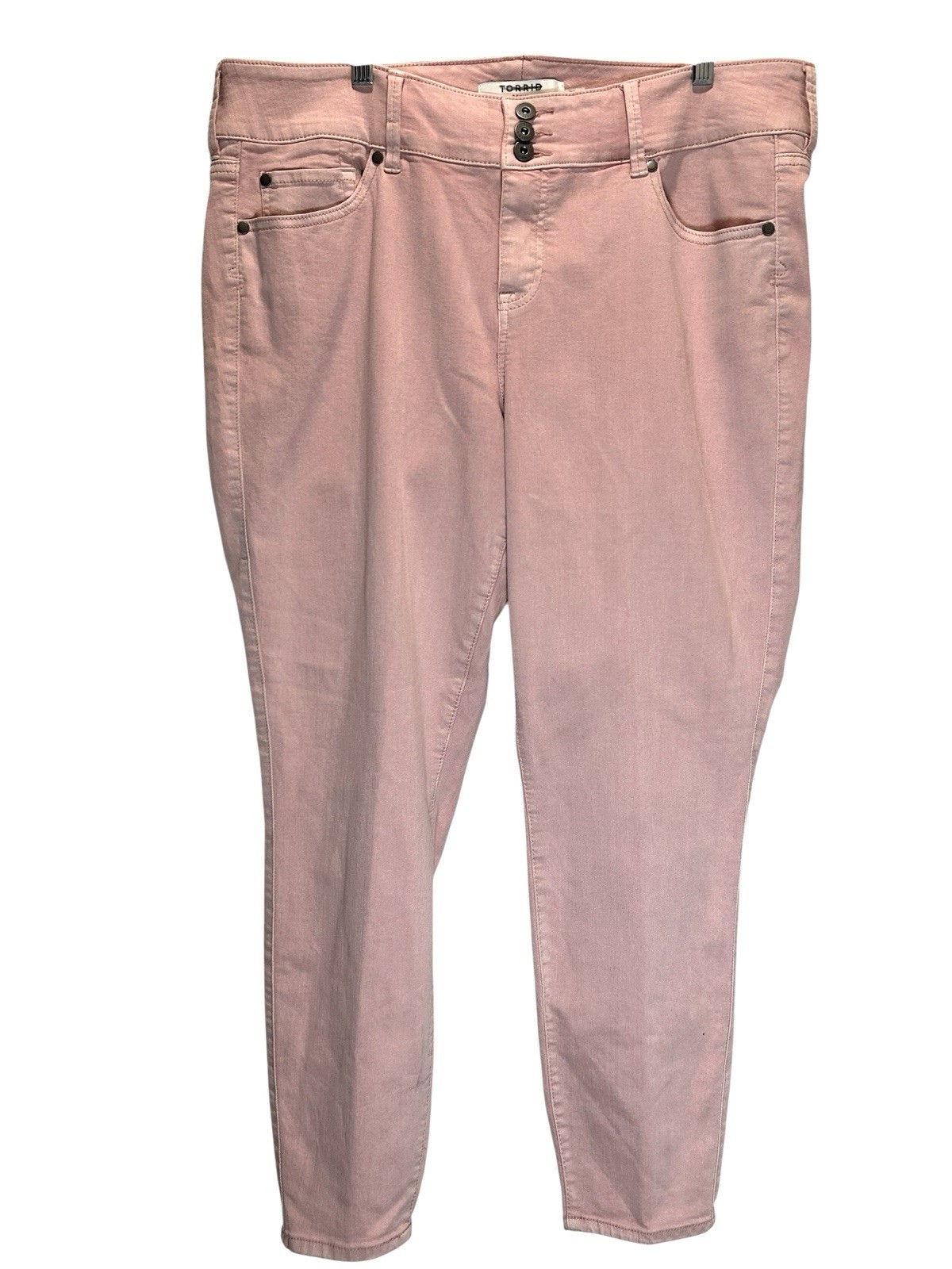 Torrid Pink Stretch Denim Jeggings with Zipper and Button Closure – Size 20