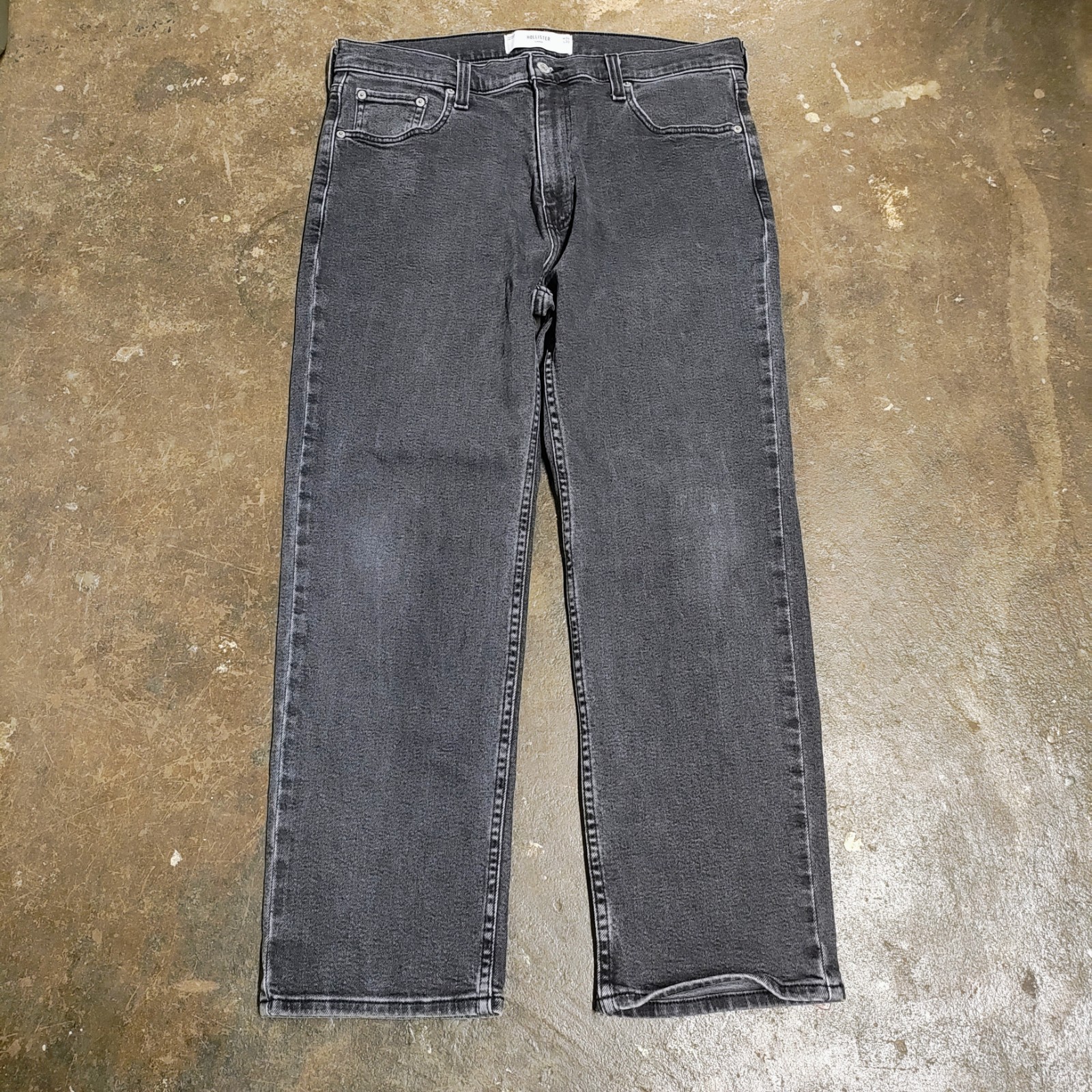 Hollister Jeans Mens 34×30 (36×28 Measured) Loose Baggy Skater Black Stretch