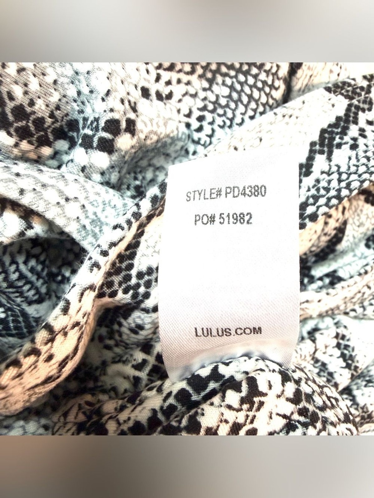 LULUS Women’s Wildlife Black and White Snake Print One Piece Bodysuit Size XS