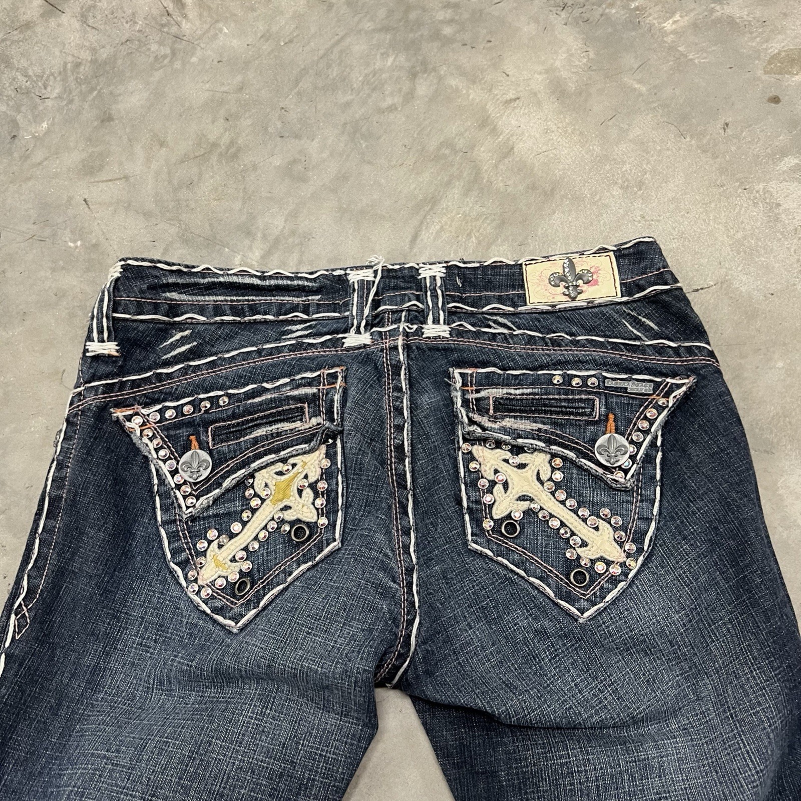 Laguna Beach Embellished Bling Straight Skinny Jeans Size 30×34