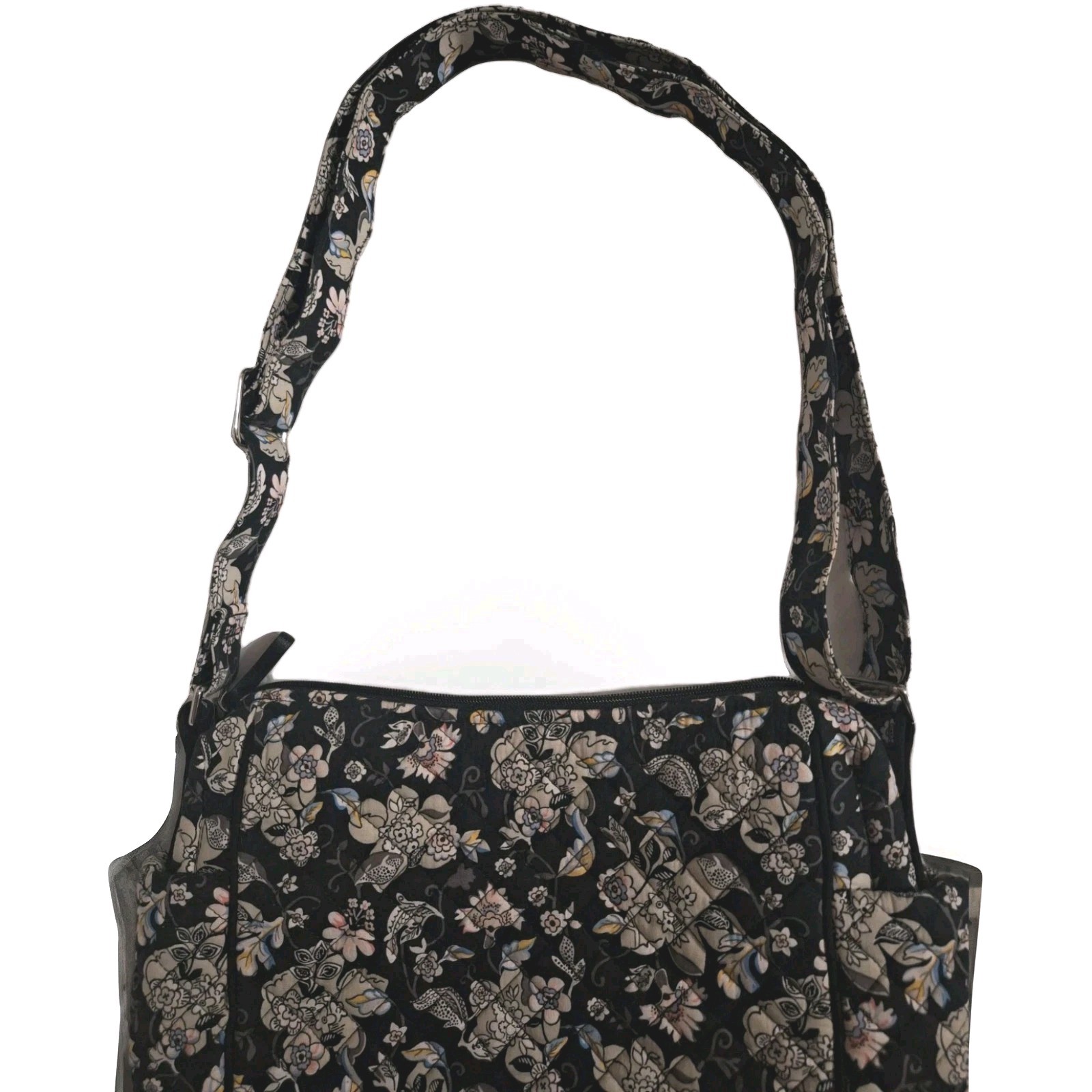 Vera Bradley Crossbody Purse Black/Blue/Beige Floral Adjustable Shoulder Bag