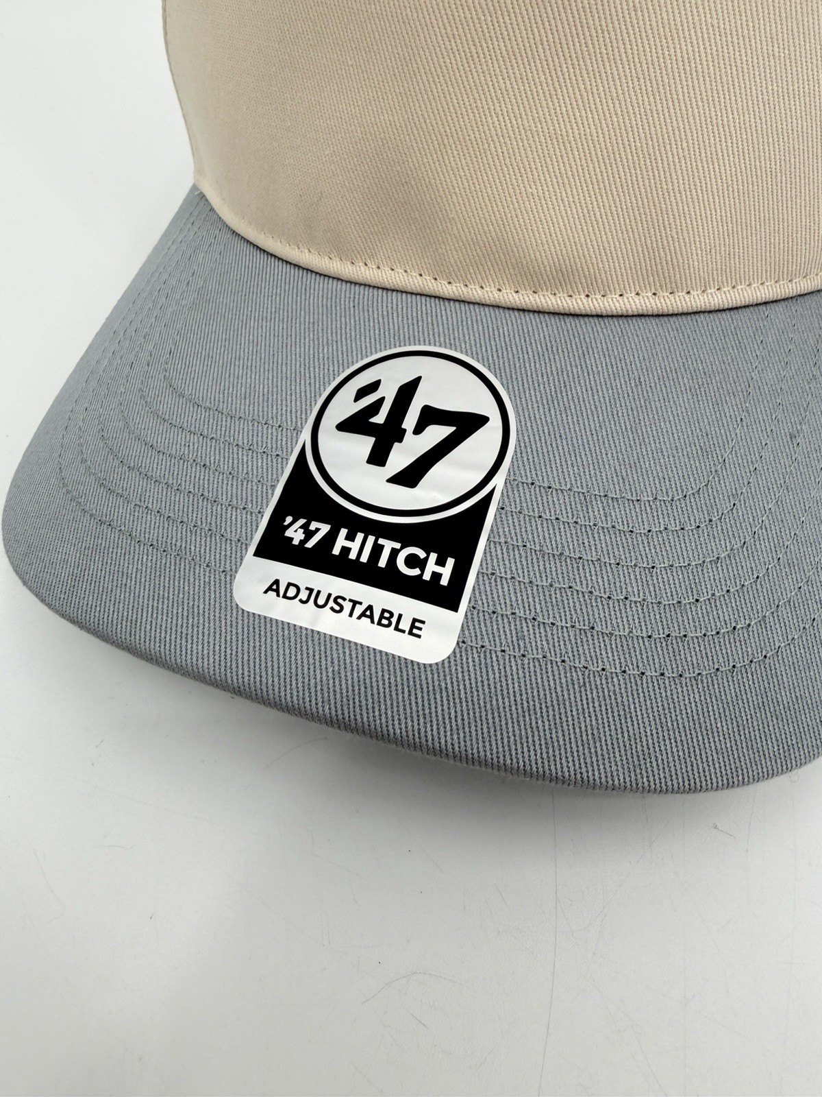 NEW ‘47 Brand Basics Two Tone Hitch SnapBack Hat Blank Beige Blue Adjustable