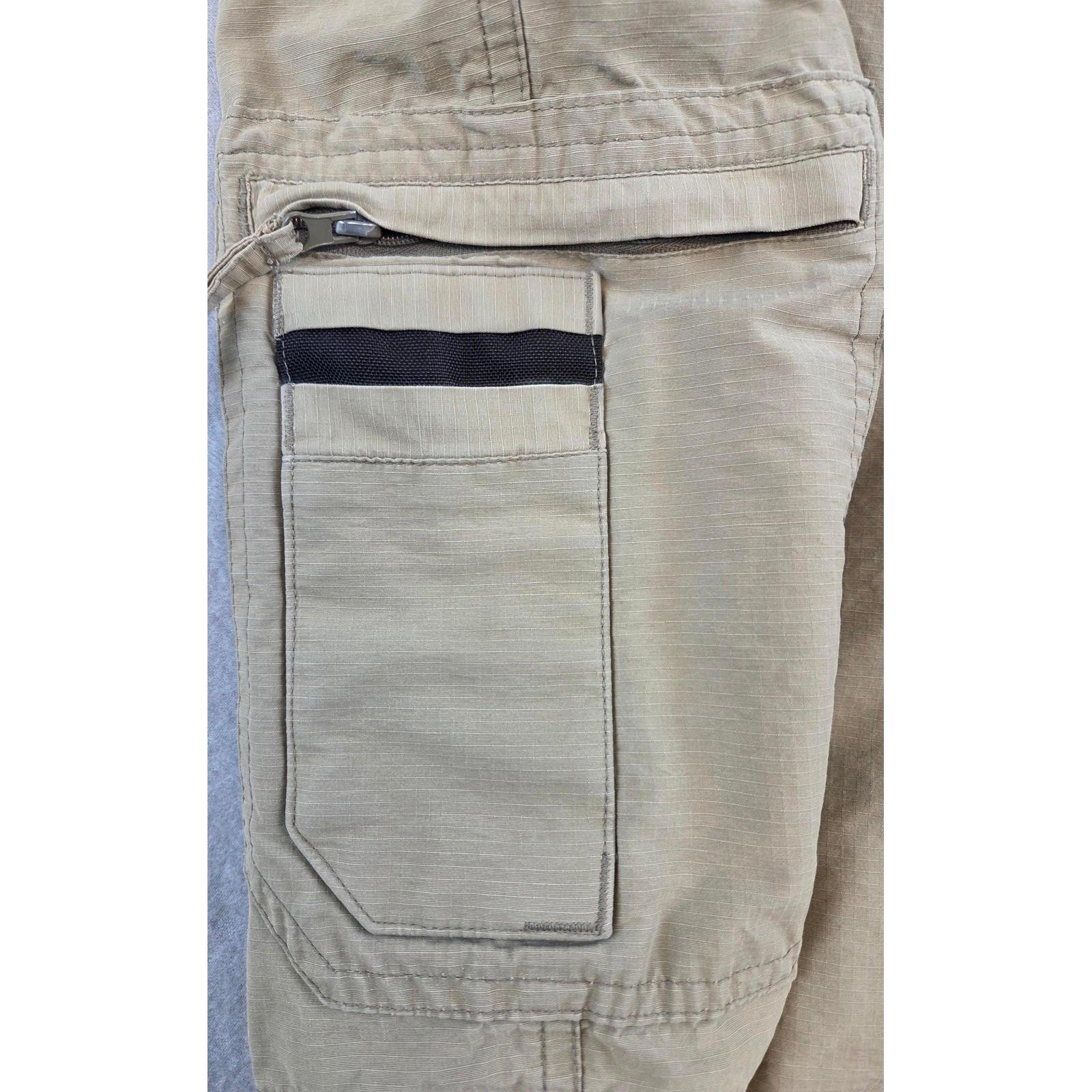 Reel Legends Mens Cargo Shorts 36 Khaki Tan Ripstop Performance Fishing Hiking