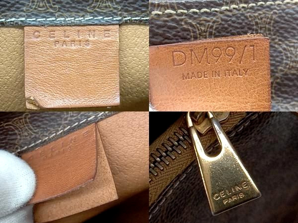 CELINE Macadam Backpack Brown PVC Leather w/ Dust Bag Italy DM99/1 Authentic
