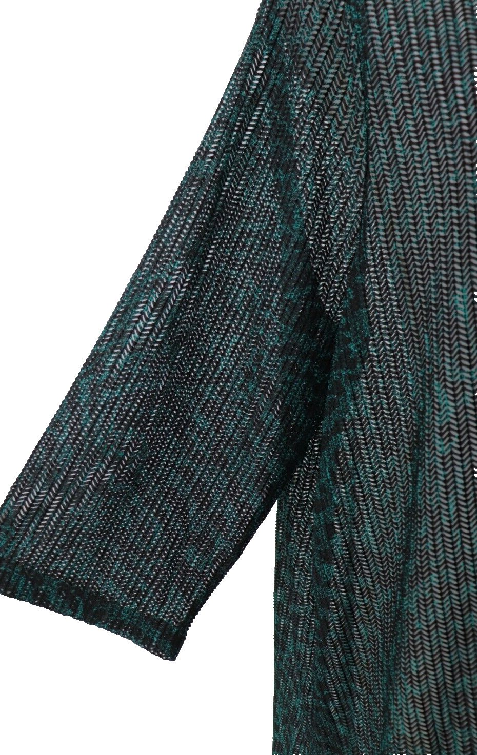 Catherines Mesh Cardigan Women Size 1X 18 20 Green Black Open Top 3/4 Sleeve New