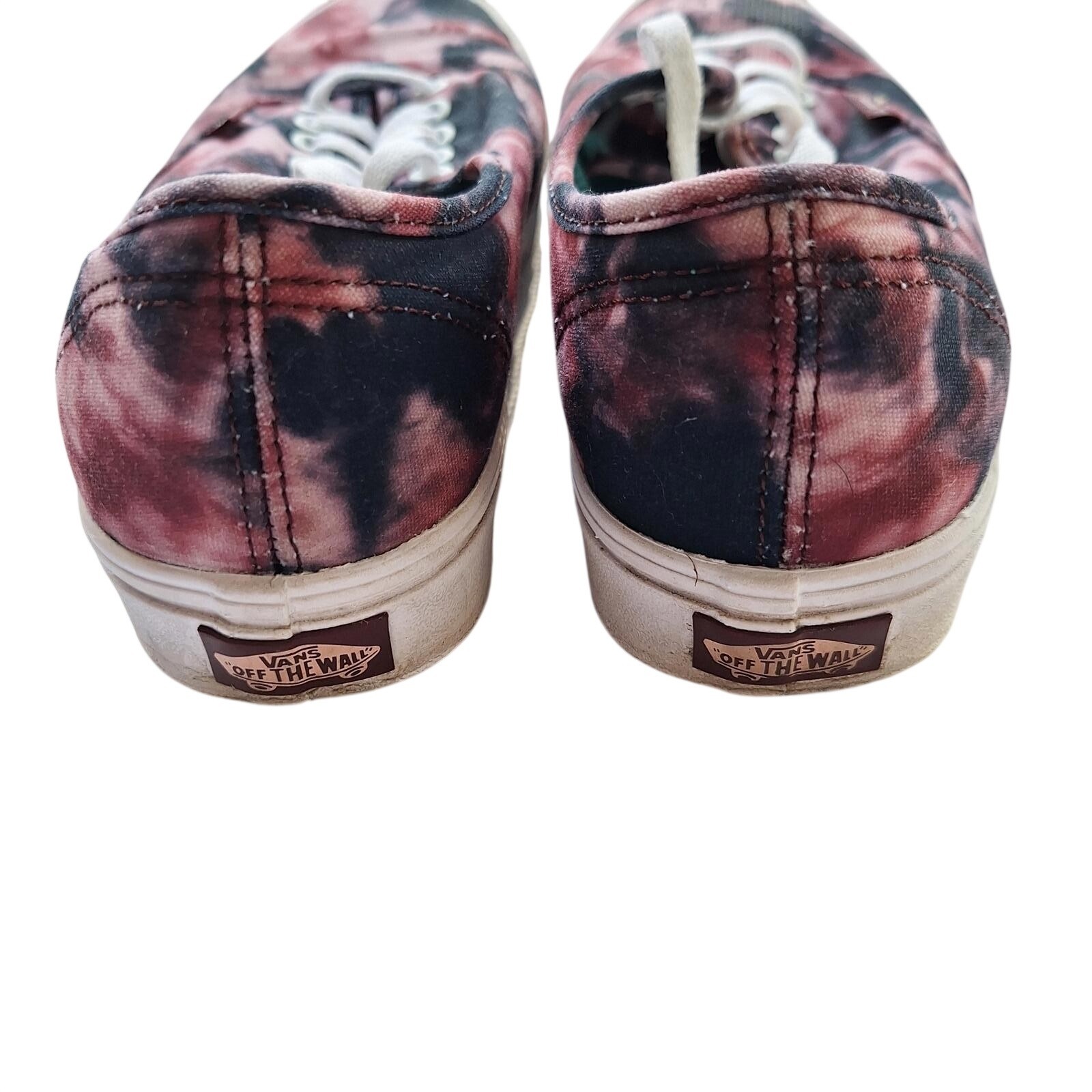 Vans Authentic Tie Dye Burgundy Black White Skate Shoes Men 6.5 Women 8 Low Top
