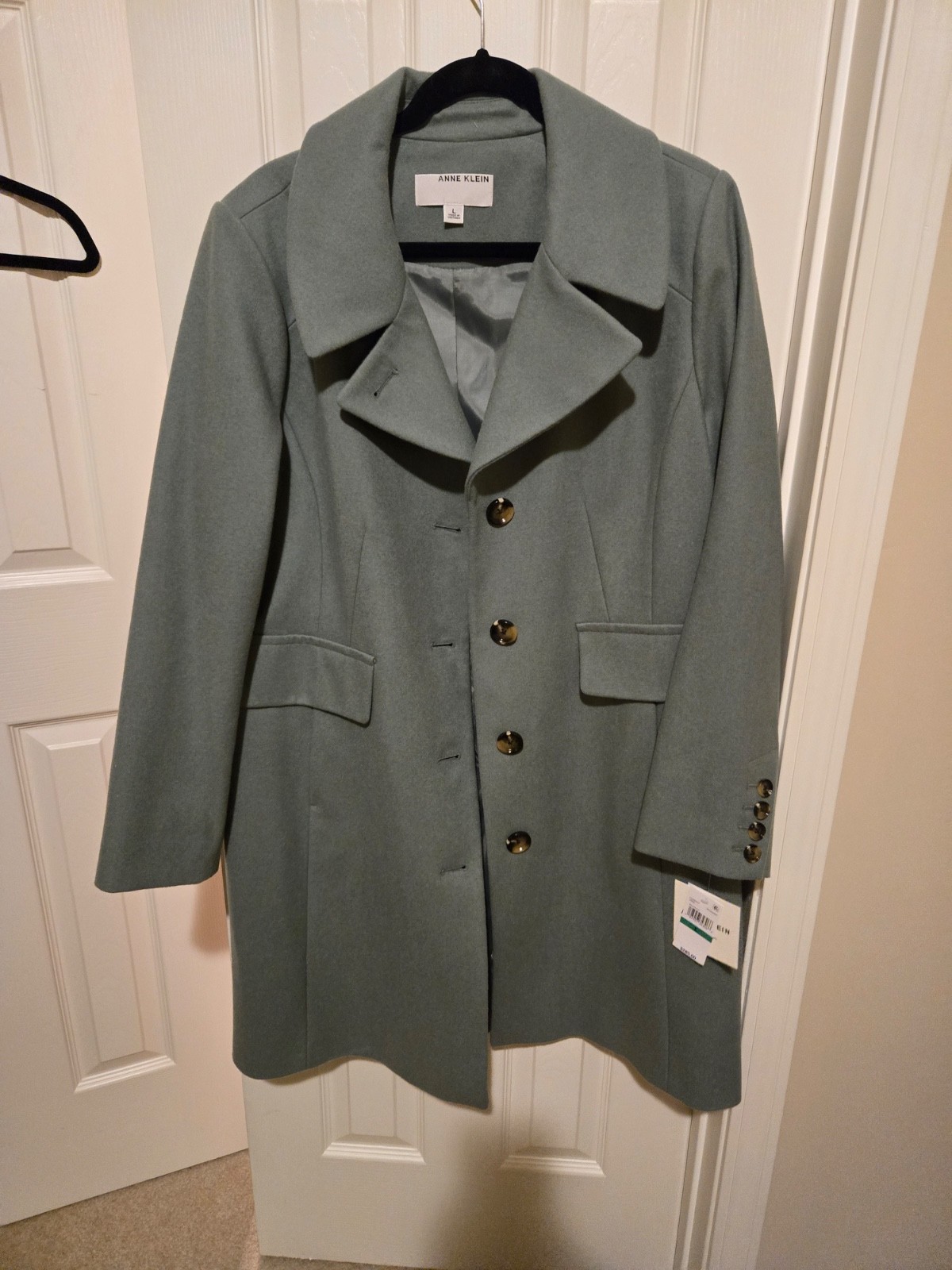 NWT ANNE KLEIN Women’s Women’s Single-Breasted Walker Coat NWT Spearmint