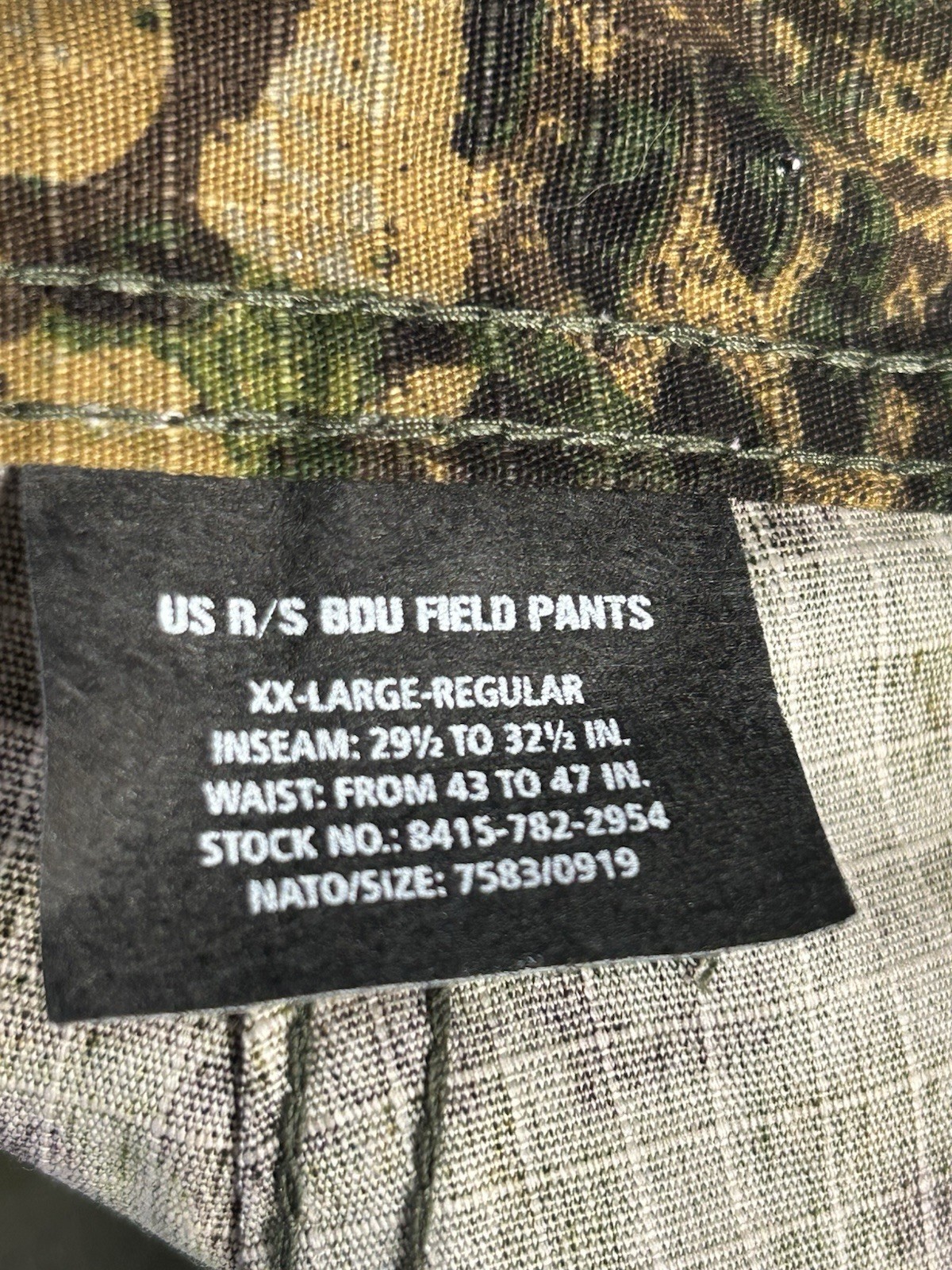 MIL-TEC Military US BDU field pants WASP camouflage trousers adjust waist XXL NW