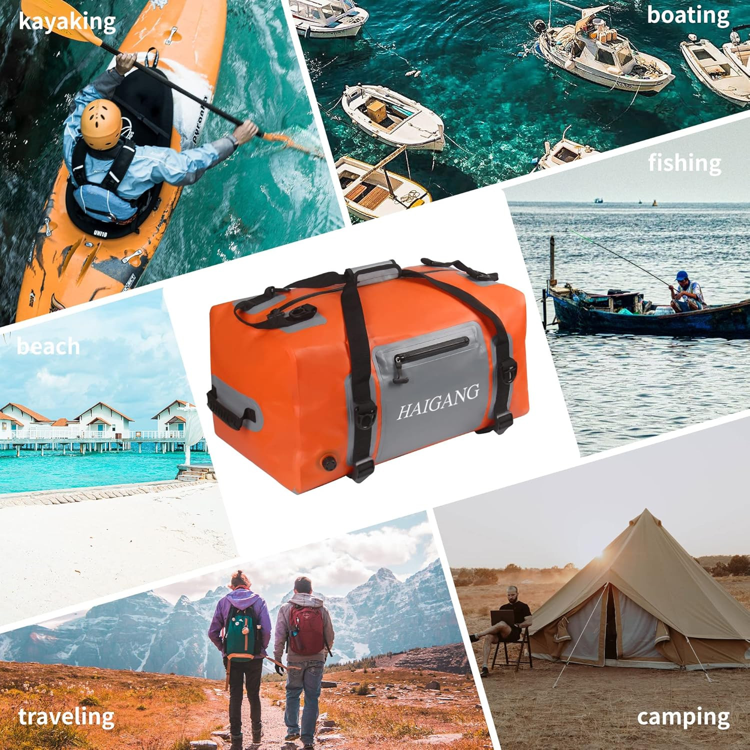 70L Waterproof Duffel Bag – Perfect for Boating, Rafting & Kayaking Adventures