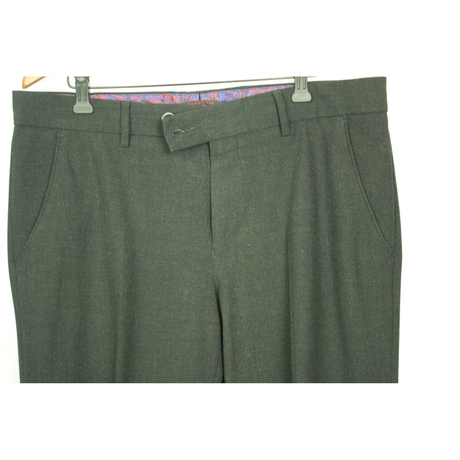Alberto Ceramica Modern Fit Pants Mens 36×32 Gray Paisley Waistband Dress Slacks