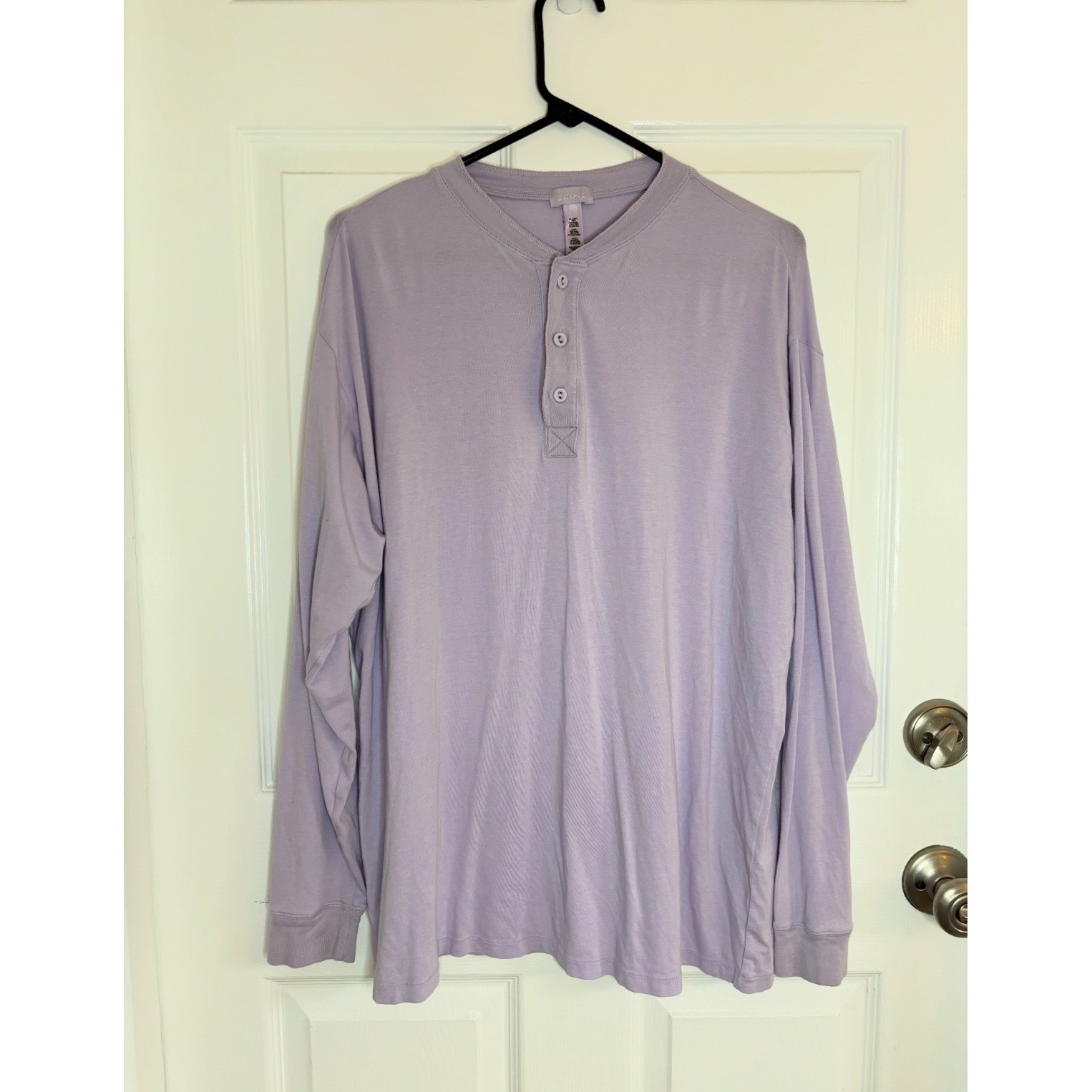 Skims Sleep Henley Long Sleeve Top Lavender Purple Lilac Modal Blend Small
