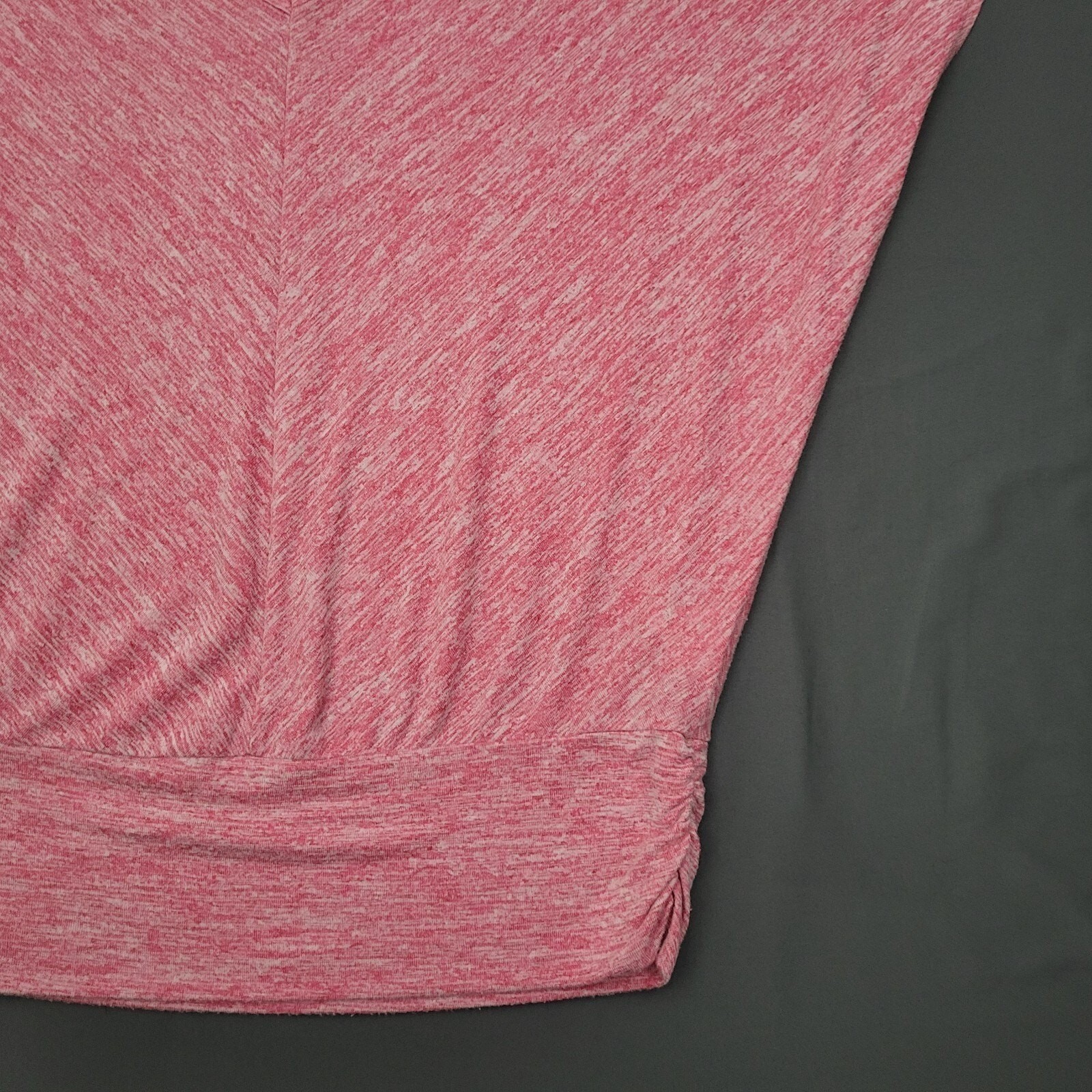 ALYX Womens Hot Pink Heather Space Dye Dolman Sleeve V-Neck Banded Hem Top M