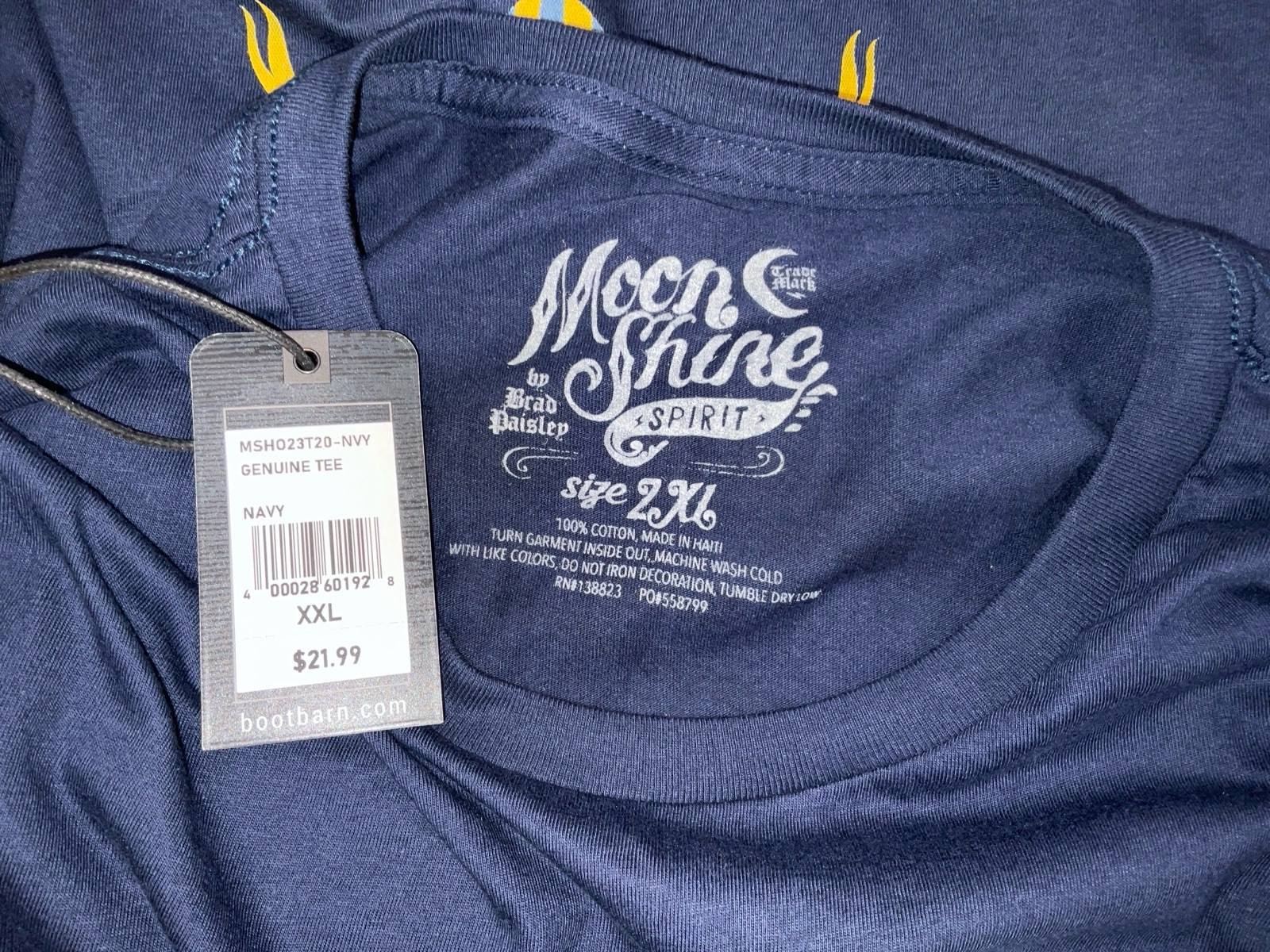 NWT Men’s Brad Paisley Moon Shine Spirit Eagle Lightning T-shirt Navy XXL (2XL)
