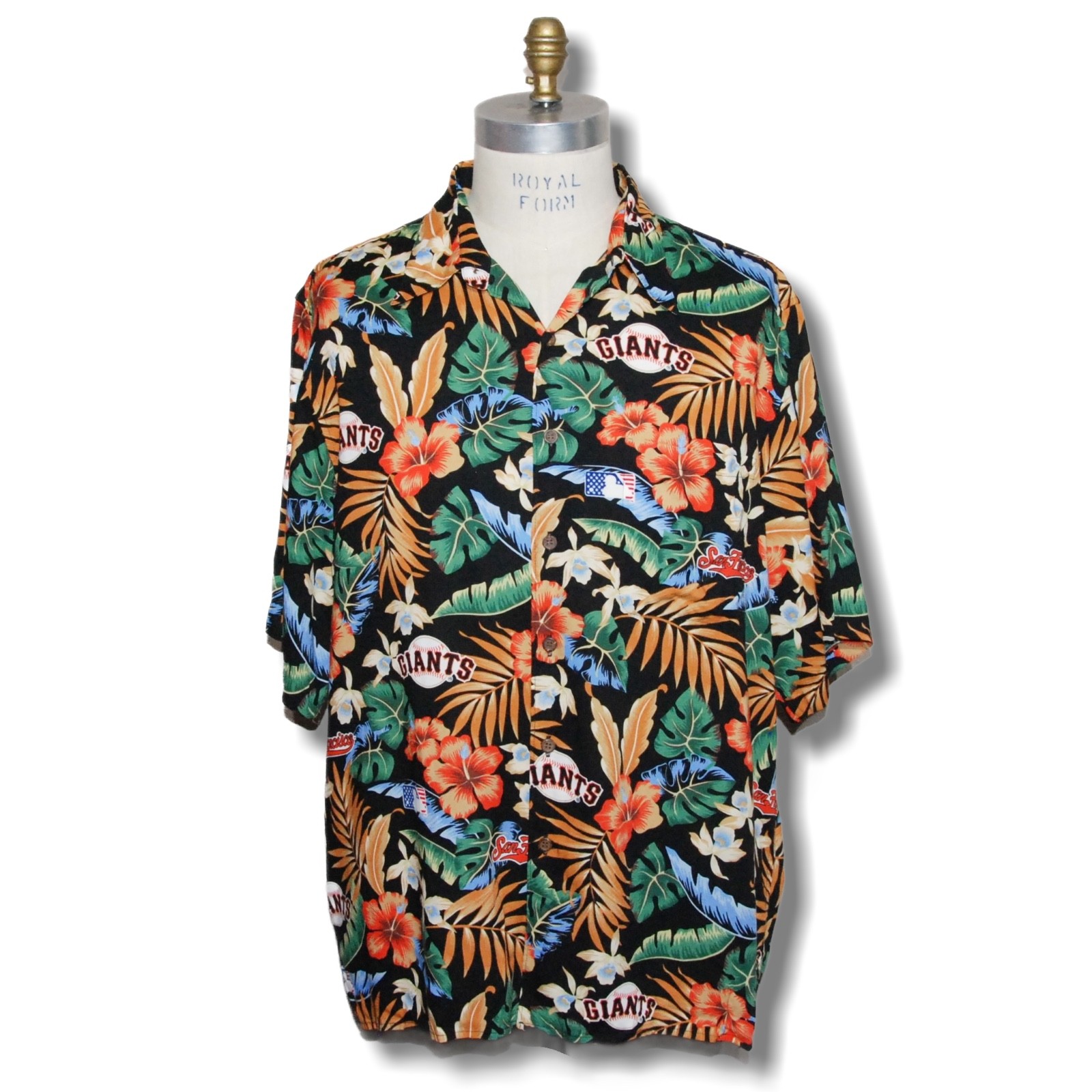 REYN SPOONER San Francisco GIANTS MLB Baseball Mens XL Hawaiian Shirt 100% Rayon