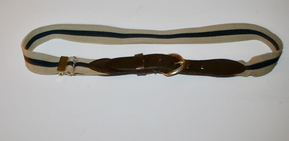 School Uniform Kids Belt Khaki Beige Navy Blue Striped Adjustable 22in to 33in