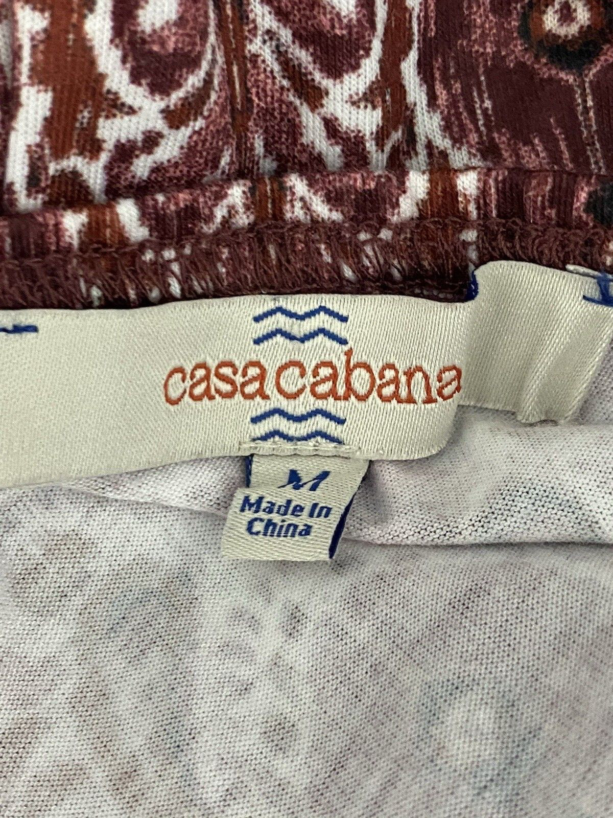 Casa Cabana Size M Wine Red Boho Print Knit Sleeveless Maxi Dress Never Worn