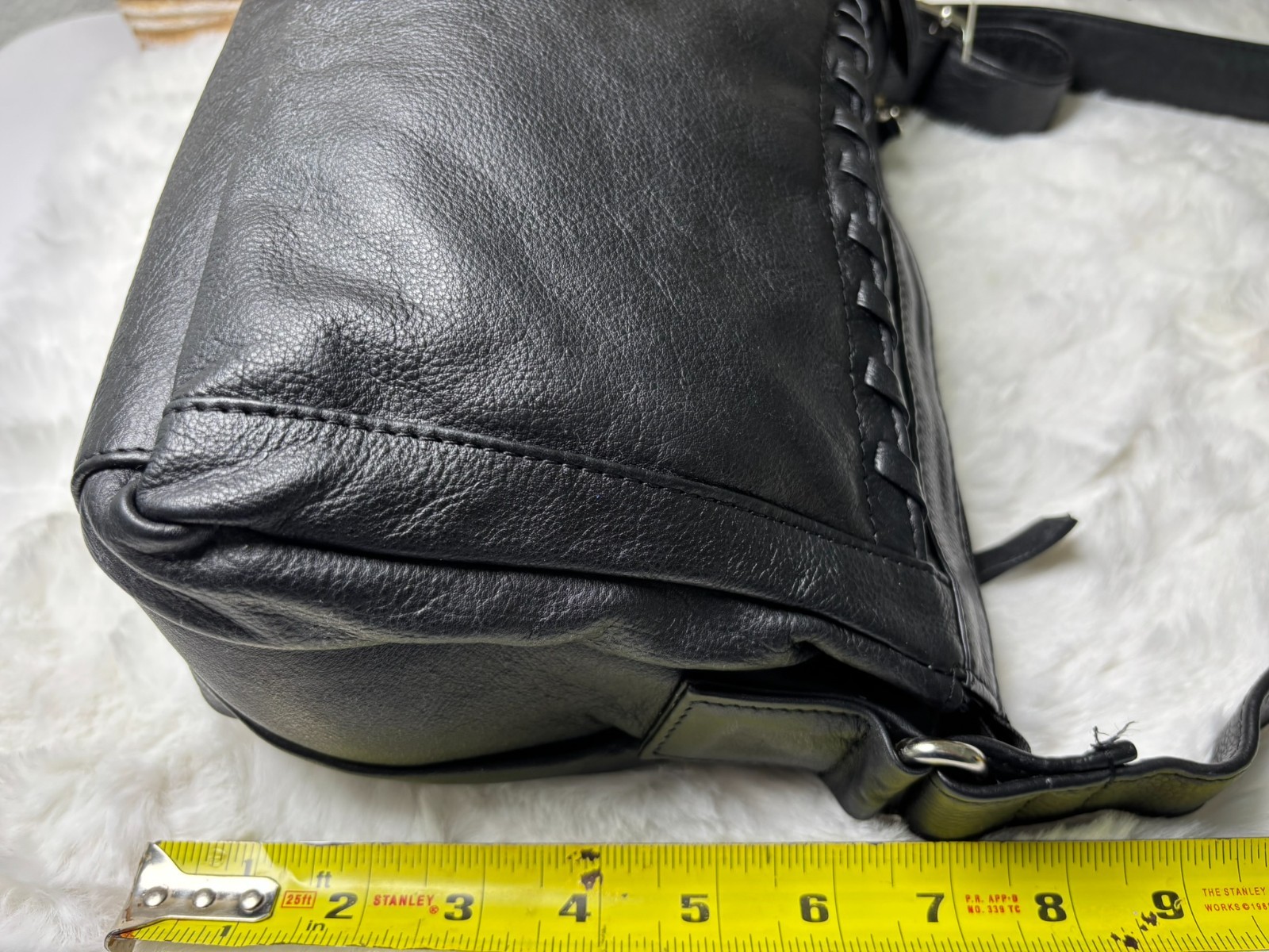 Great American Leatherworks Black Leather Crossbody Bag With Adjustable Strap