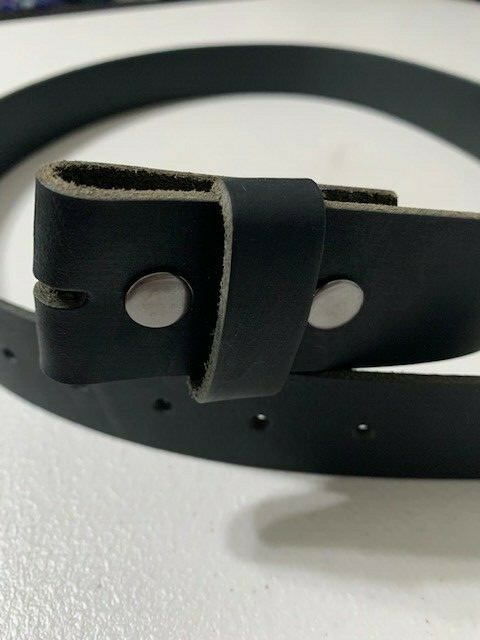 SET OF 1.5 Inch BLACK AND BROWN BUFFALO LEATHER BELTS Interchangeable Buckles