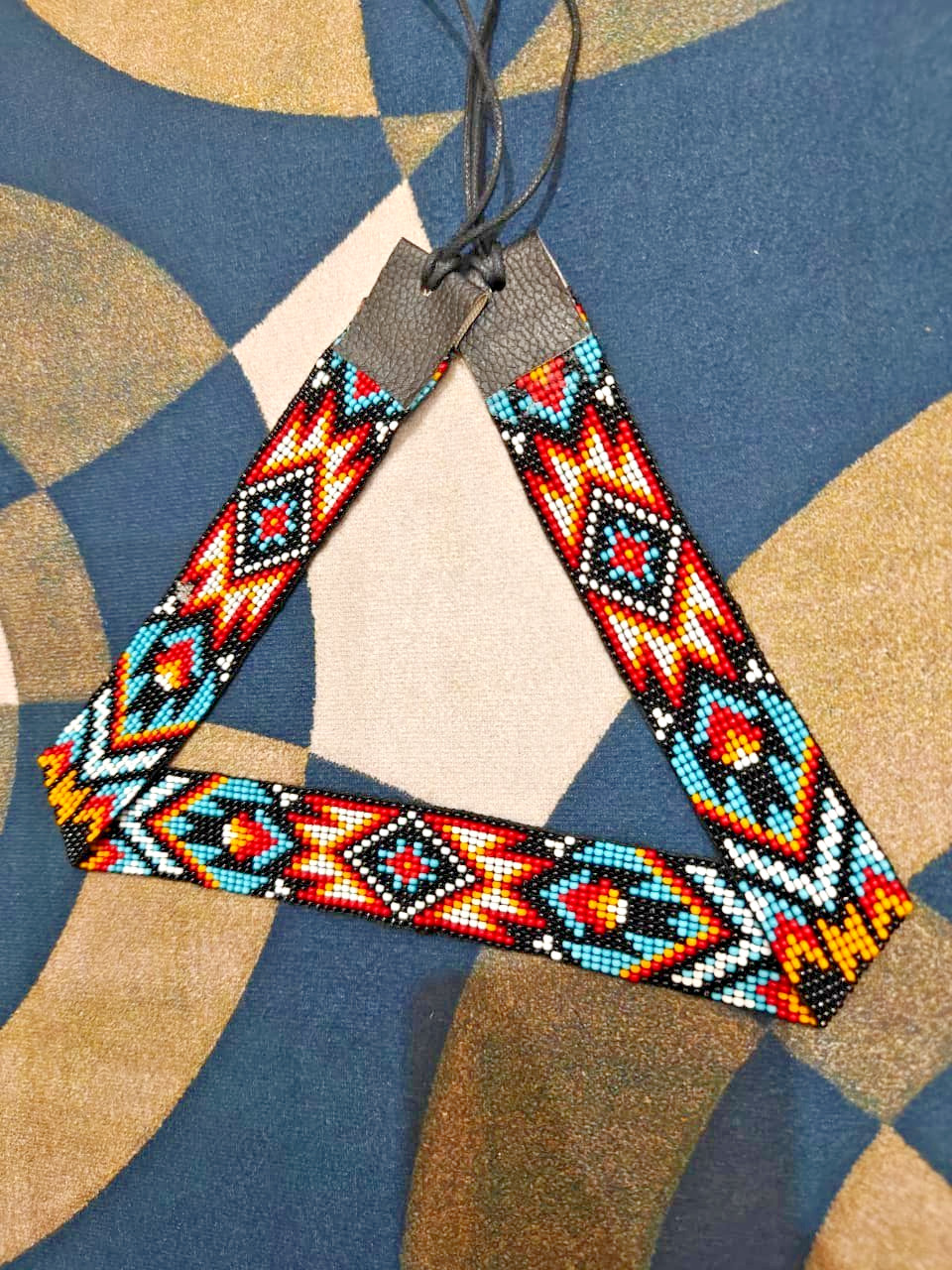 Beaded Hat Band Native American Style Southwestern Cowboy Rode Handmade hatband