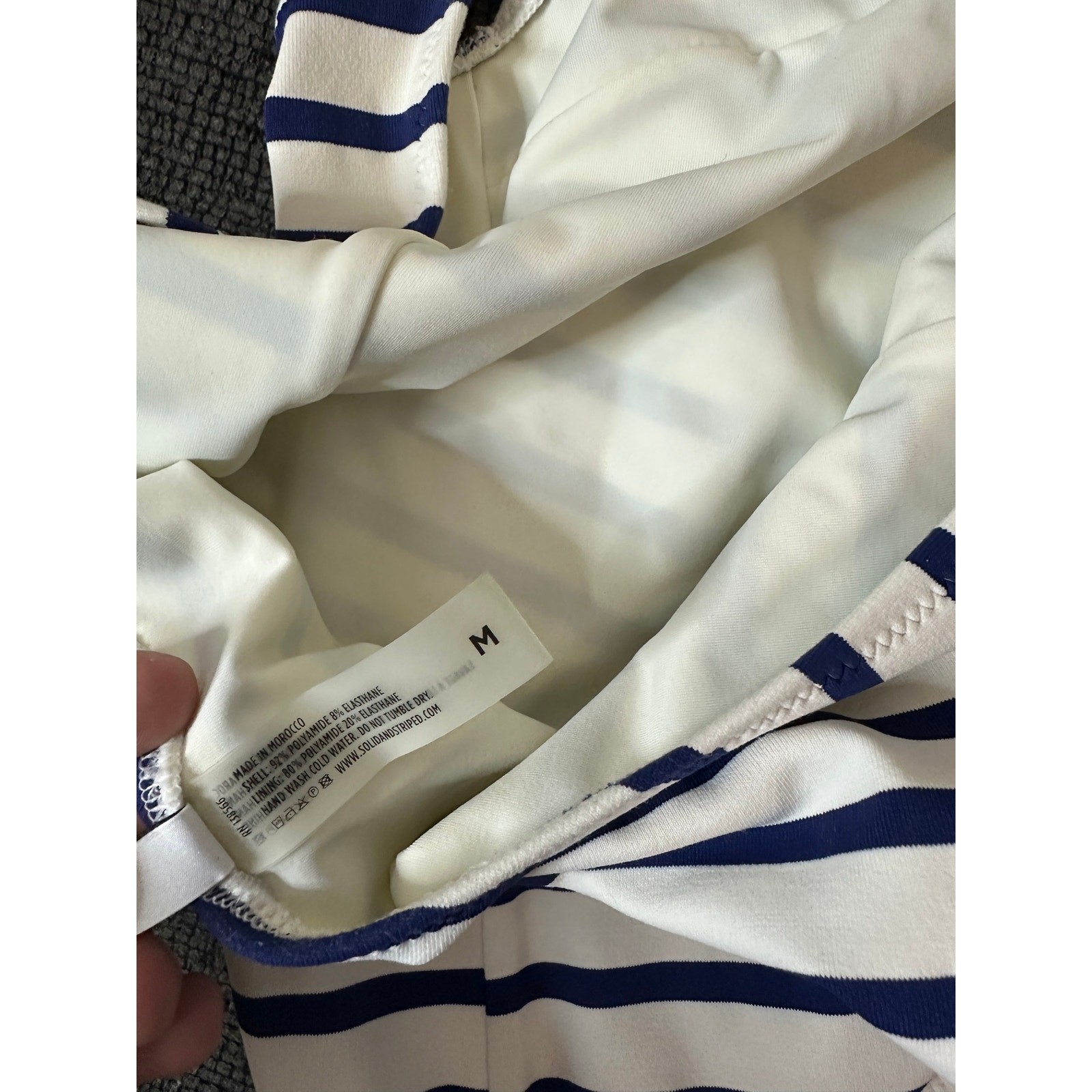 Solid & Striped The Iman One-Piece Swimsuit size M Breton Stripe Open Back