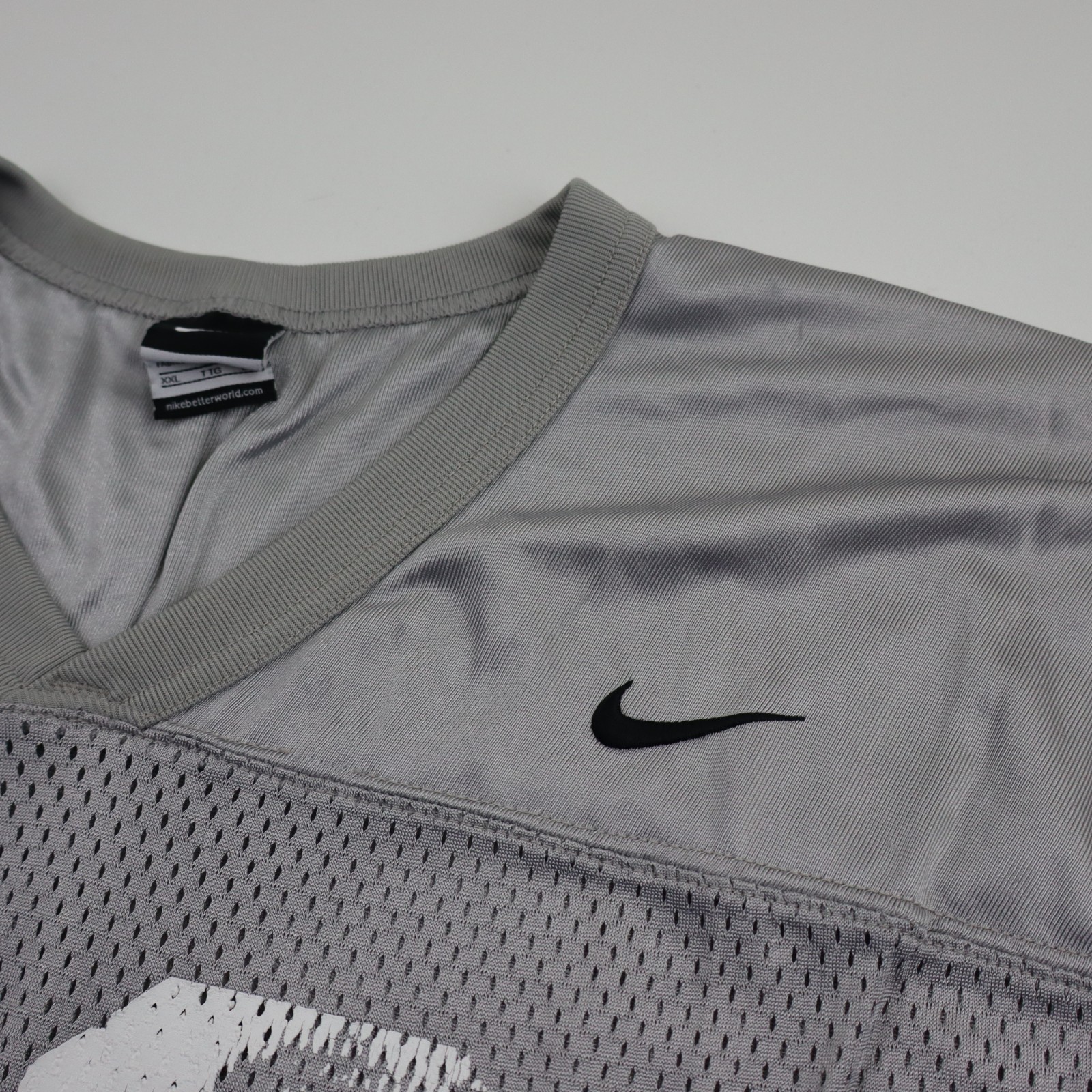 Nike Practice Mesh Football Silky Dazzle Jersey Mens XXL/XL Silver Vtg 90s Y2K