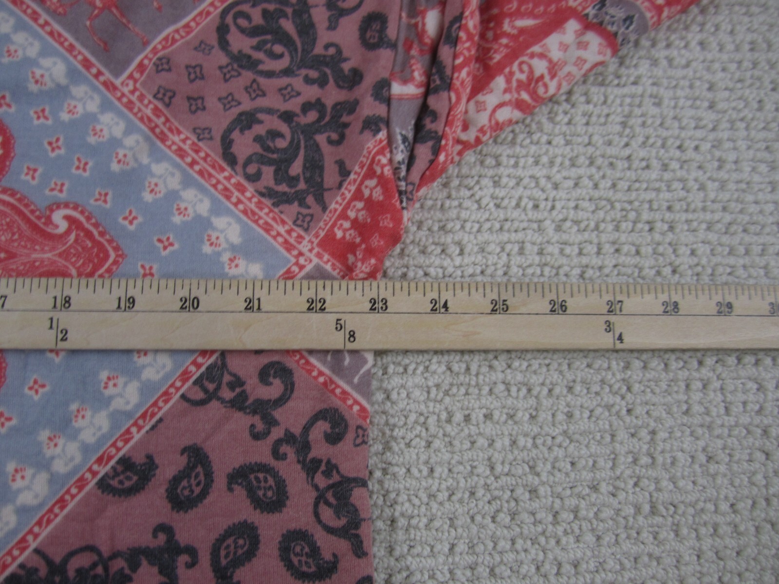 Paisley Shirt Womens Large Red Multi Patterned Colored Buttoned Blouse Casual