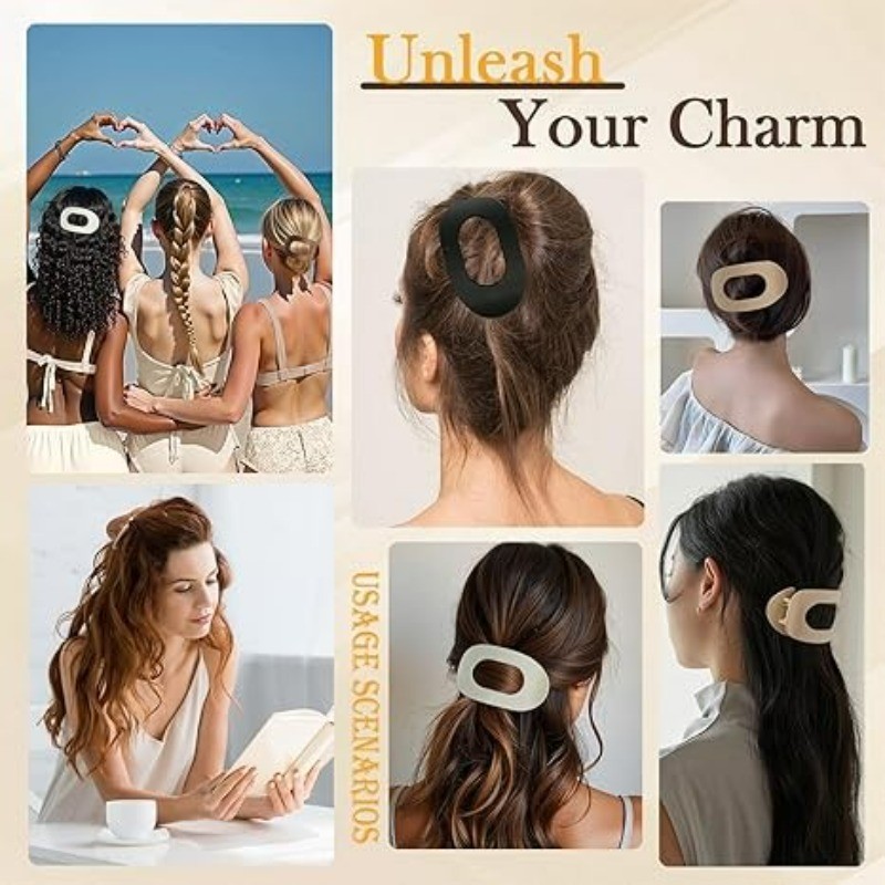 4 Pcs Flat Hair Claw Clips for Women French Clip for Women Thin and Thick Hair