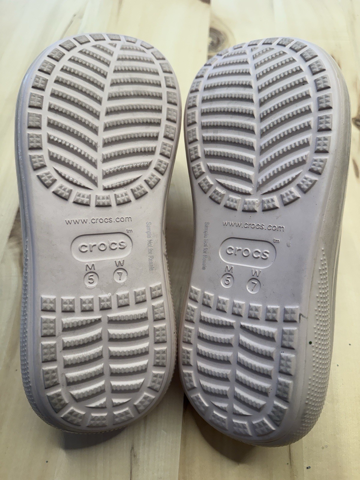 Crocs Crush High Shine Light Pink Baby Pink Platform Slides M 5 W 7