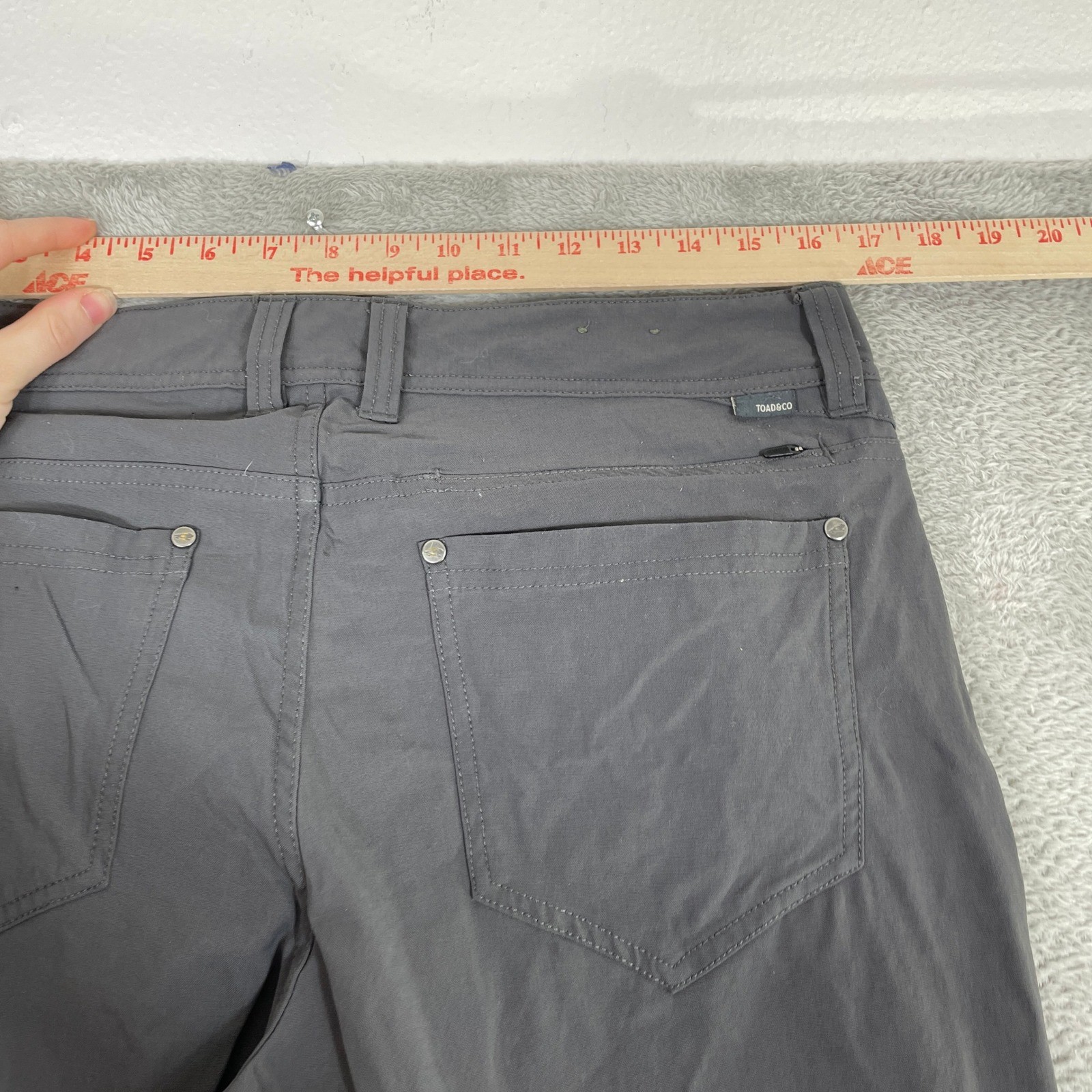 Toad&Co Rover 5 Pocket Lean Pant Mens 33×30 Grey Stretch Hiking Travel Gorpcore