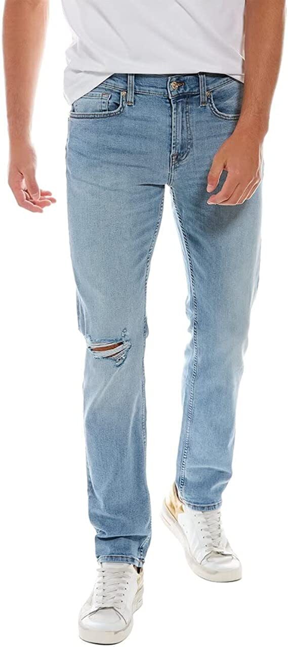 7 For All Mankind Men’s Slimmy Slim Straight Jeans Size 34 x 33 NWT Laguna Wash