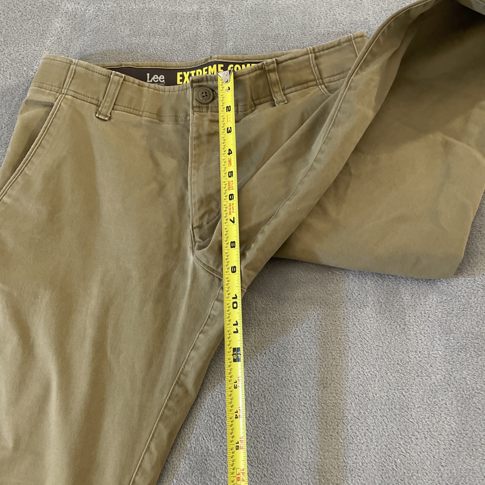 Lee Extreme Motion Pants Men’s 32×30 Beige Brown Cotton Chinos Workwear Stretch