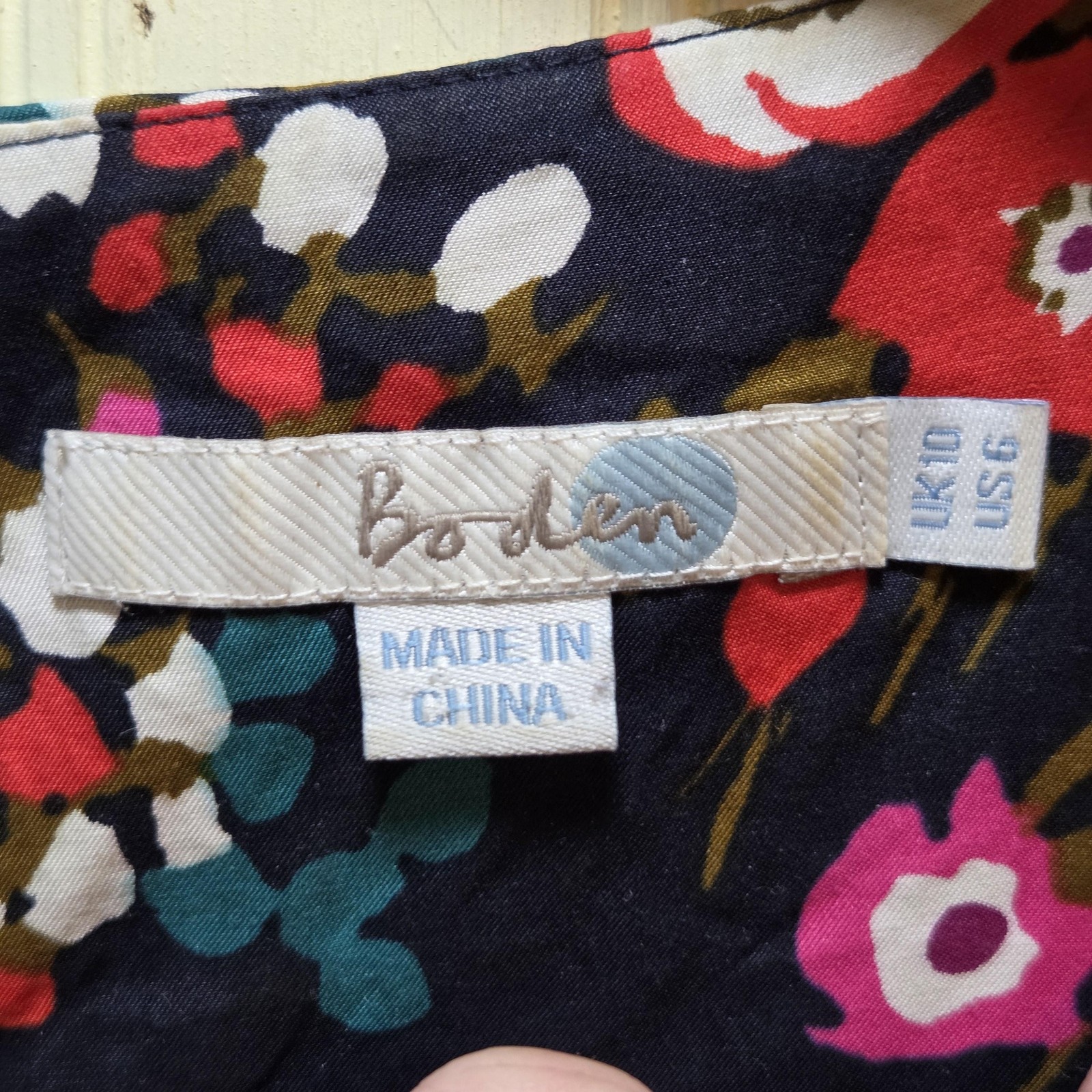 Boden Blouse Womens 6 Multicolor Round Neck Short Cap Sleeve Floral Top