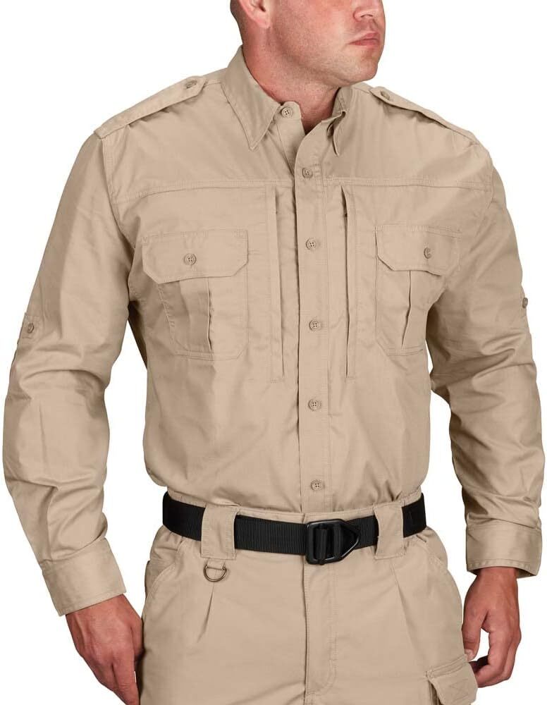 Propper Men’s Tactical F53125 Long Sleeve Shirt Olive, Black, LAPD Navy,or Khaki