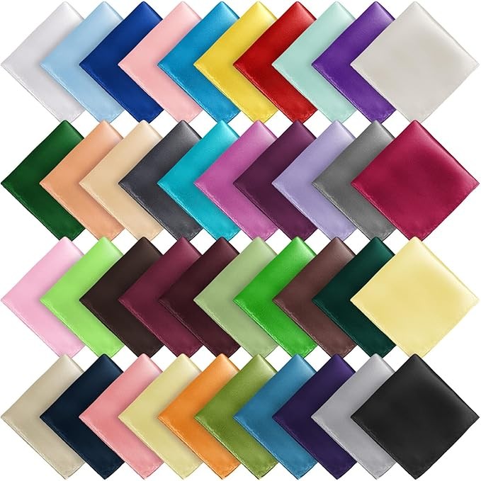 Wedding Set Mens Handkerchief Lot 40-Pcs Assorted Silk Pocket Square Party NEW