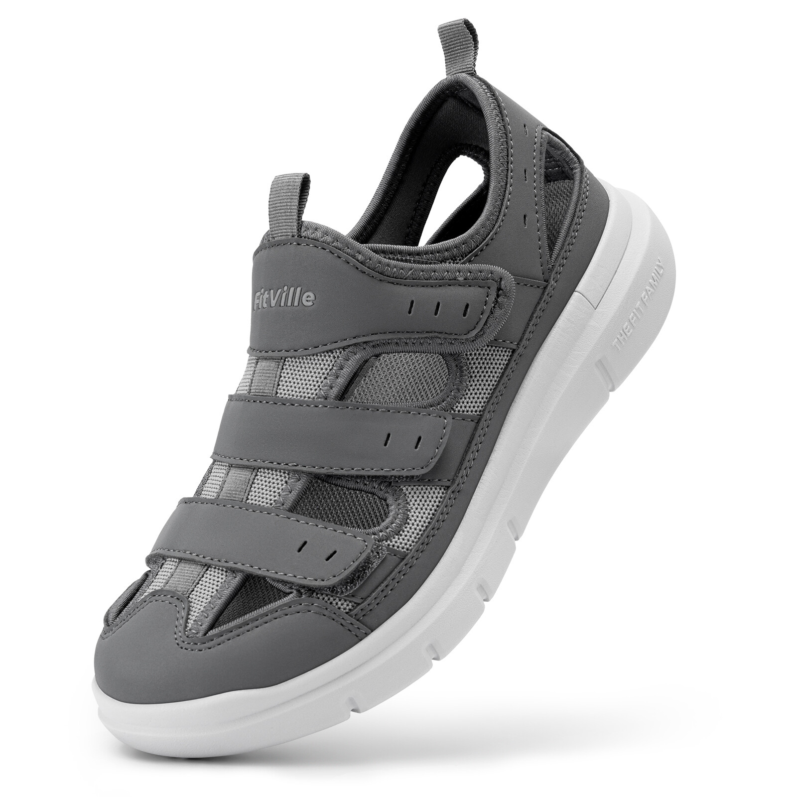 FitVille Diabetic Sandals for Men Casual Comfort Outdoor Sport Adjustable Shoes