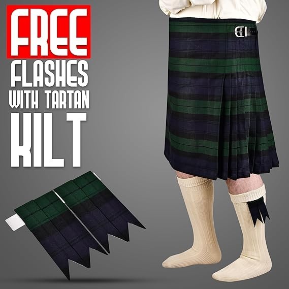 Kilt for Men I Scottish Tartan Kilt Polyviscose 8 Yard Traditional Mens Kilt